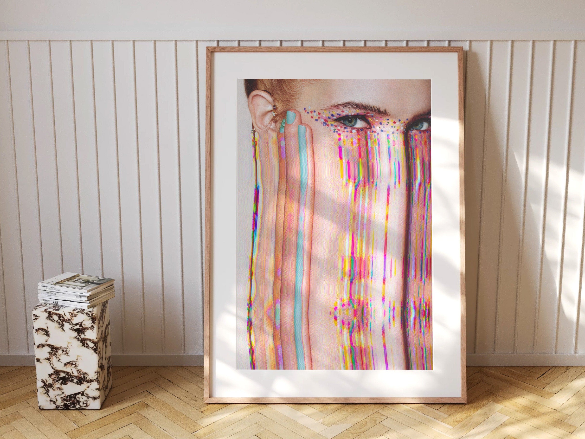 Vibrant Surrealist Altered Portrait Art - Colorful Glitch Aesthetic for Modern Home Decor | Untitled (6) Giclée Print