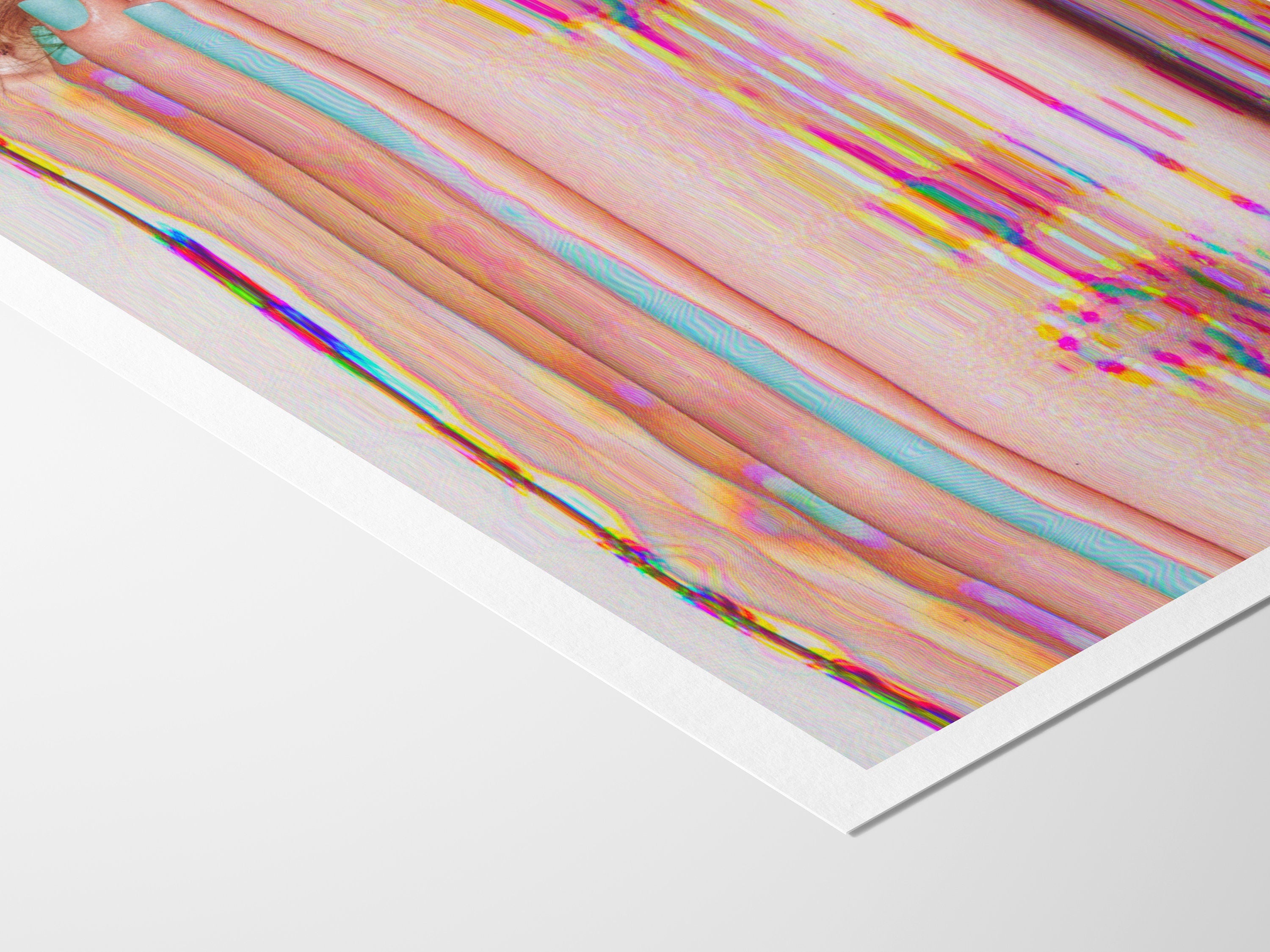 Vibrant Surrealist Altered Portrait Art - Colorful Glitch Aesthetic for Modern Home Decor | Untitled (6) Giclée Print