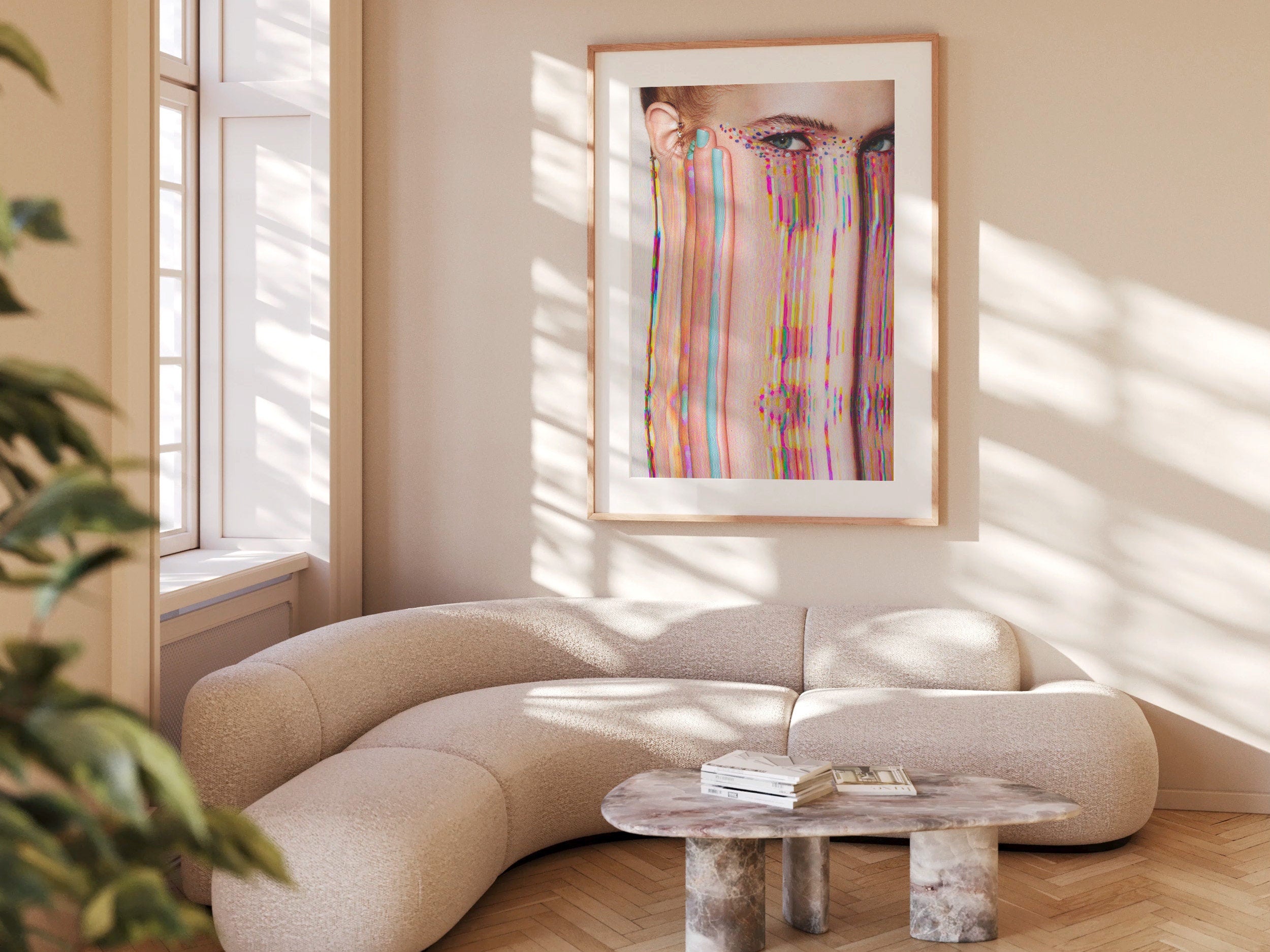 Vibrant Surrealist Altered Portrait Art - Colorful Glitch Aesthetic for Modern Home Decor | Untitled (6) Giclée Print