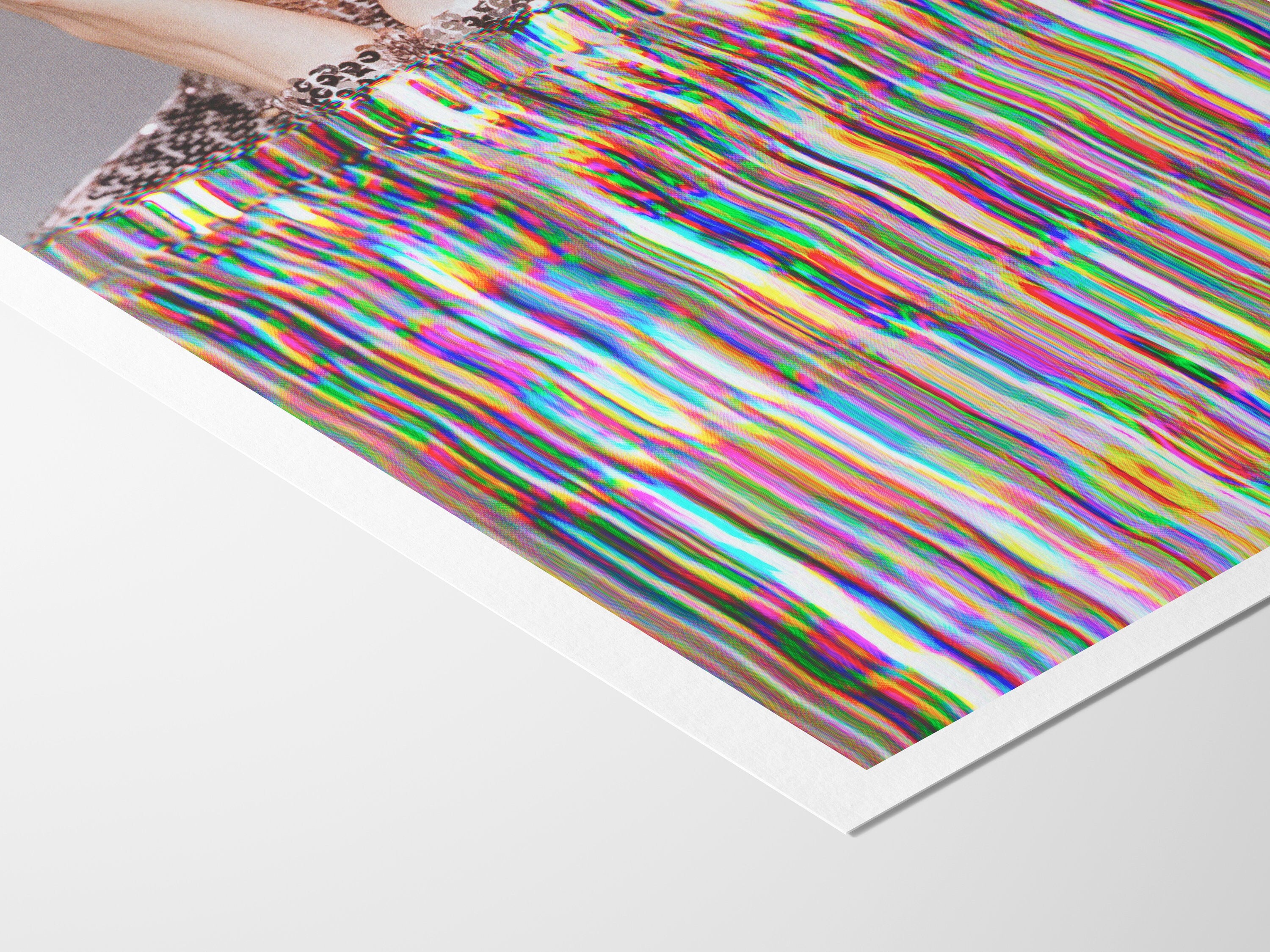 Surreal Altered Fashion Portrait Art - Colorful Glitch Aesthetic Wall Decor for Home, Office, Bedroom | Untitled (10) Giclée Print