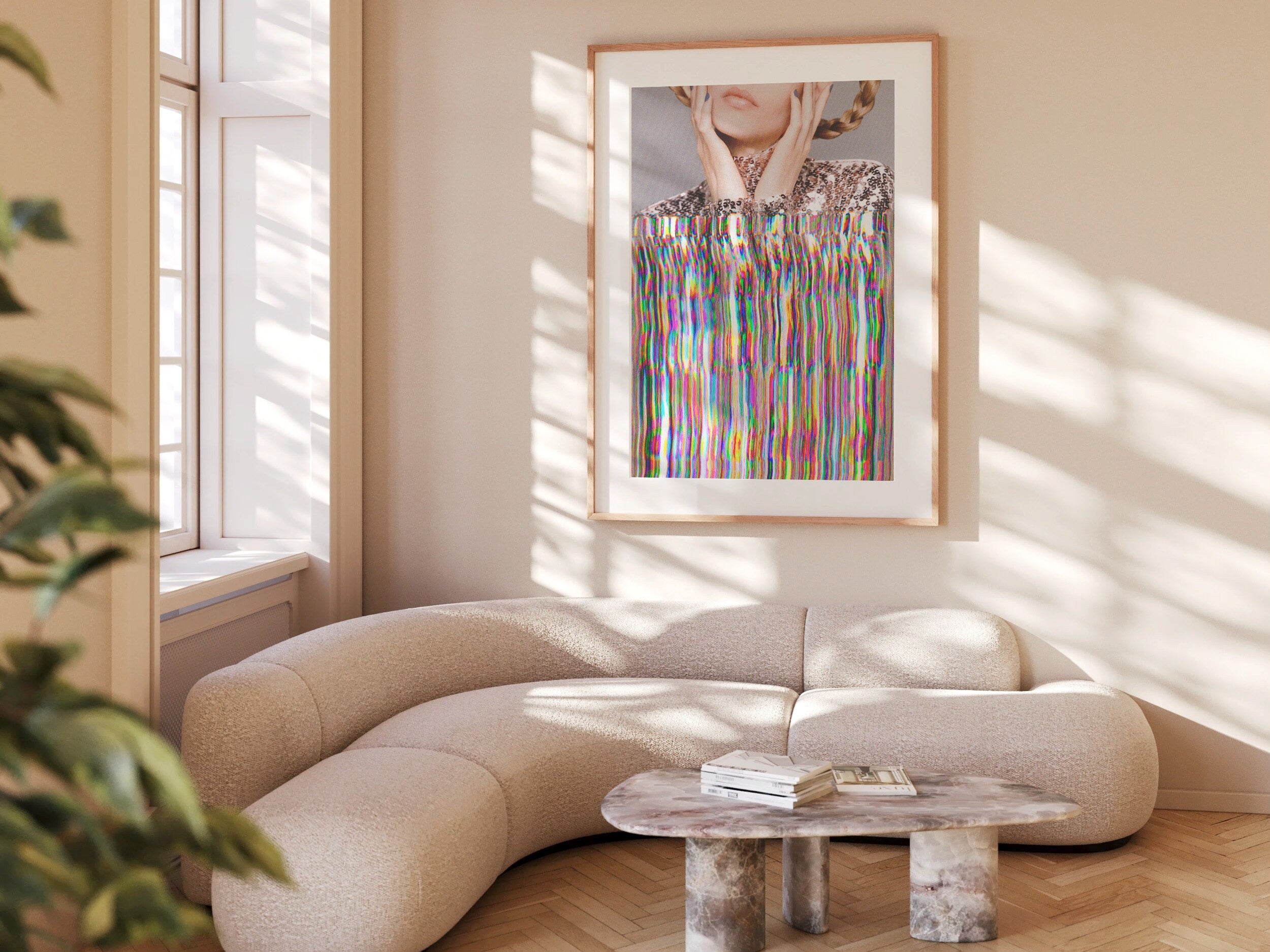 Surreal Altered Fashion Portrait Art - Colorful Glitch Aesthetic Wall Decor for Home, Office, Bedroom | Untitled (10) Giclée Print