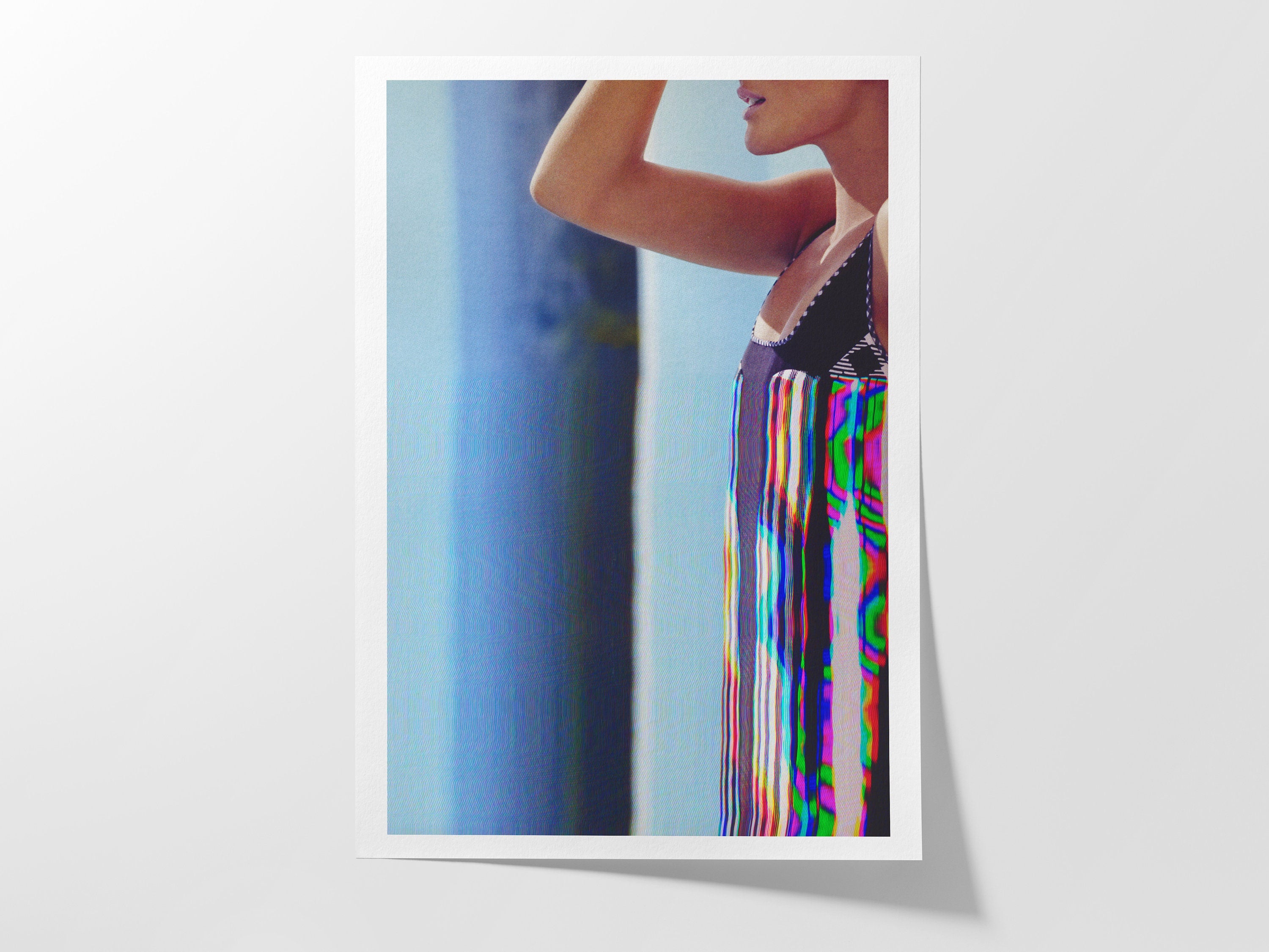 Surreal Altered Fashion Portrait Art - Colorful Glitch Aesthetic Wall Decor for Home or Office | Untitled (11) Giclée Print