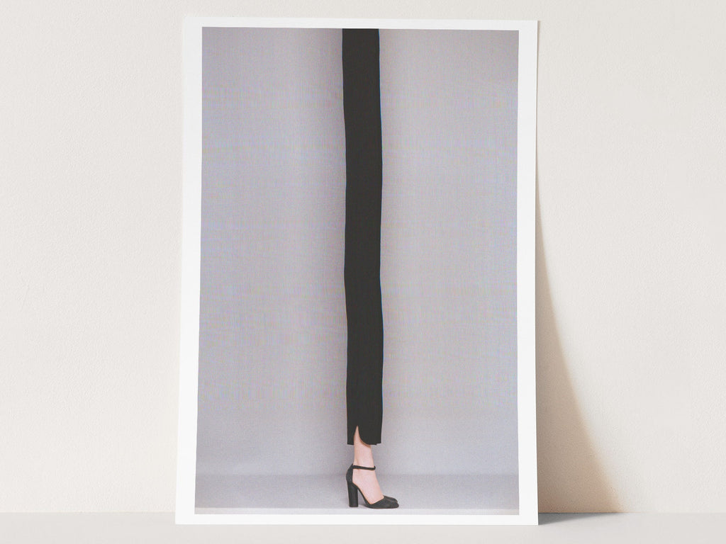 Elegant Minimalist Black Fashion Portrait - Unique High-Heeled Style Wall Art for Modern Home Decor | Untitled (14) Giclée Print