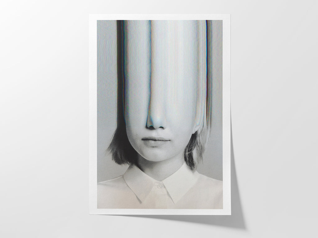 Distorted Portrait Art Print - Surreal Minimalist Aesthetic for Contemporary Home Decor | Untitled (24) Giclée Print
