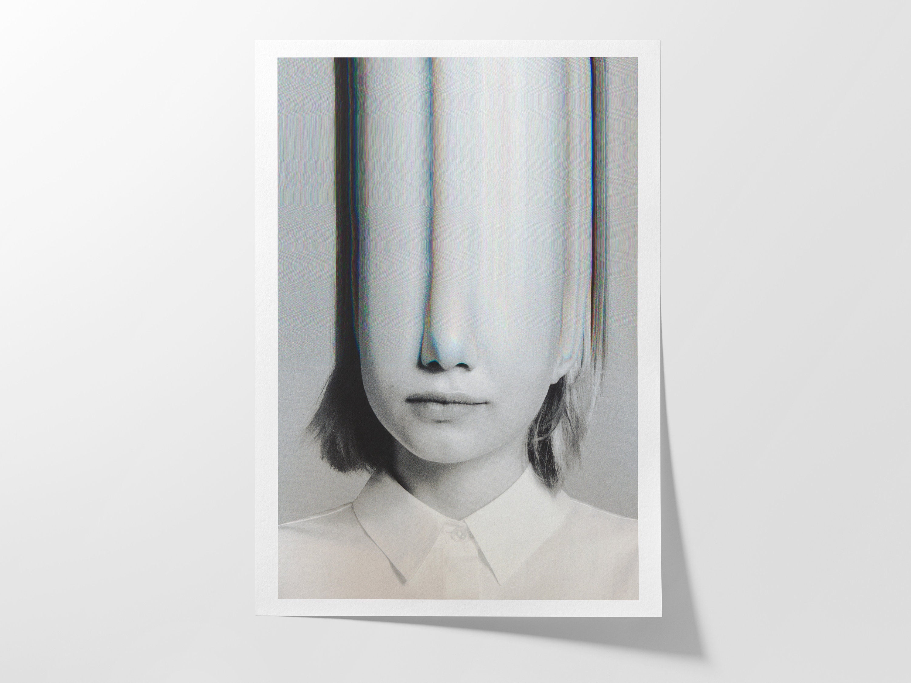 Distorted Portrait Art Print - Surreal Minimalist Aesthetic for Contemporary Home Decor | Untitled (24) Giclée Print