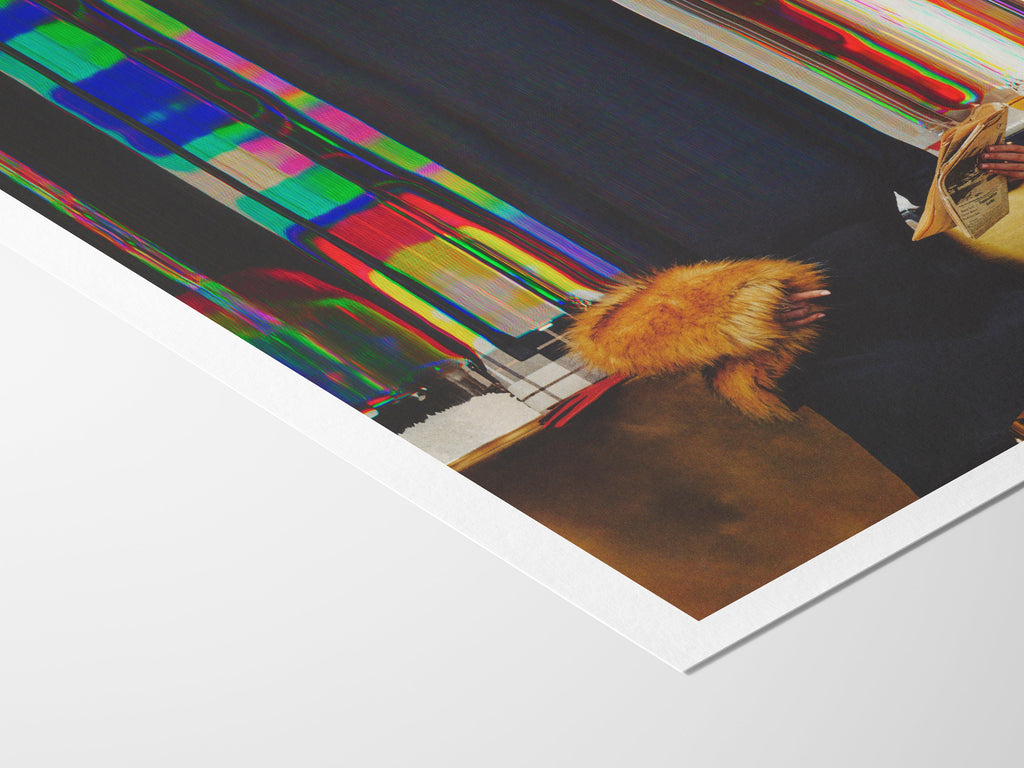 Woman Reading Altered Glitch Photo Wall Art - Colorful Maximalist Aesthetic Decor for Home, Office, Apartment | Untitled (25) Giclée Print