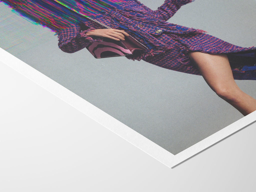 Surreal Altered Fashion Portrait Wall Art - Vibrant Glitch Aesthetic Decor for Modern Living Spaces | Untitled (26) Giclée Print