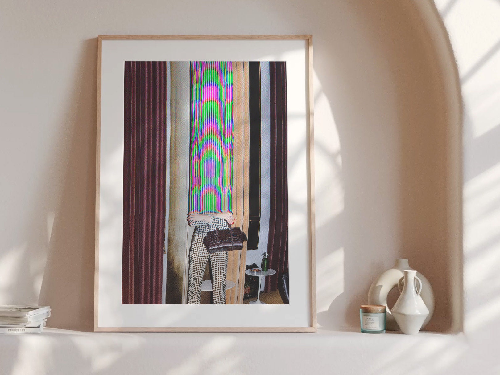 Surreal Altered Fashion Portrait Wall Art - Colorful Glitch Aesthetic Decor for Modern Home or Office | Untitled (27) Giclée Print