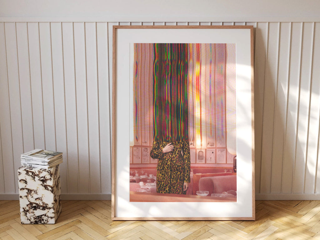 Surreal Altered Fashion Portrait Wall Art - Colorful Glitch Aesthetic for Contemporary Home Decor | Untitled (28) Giclée Print