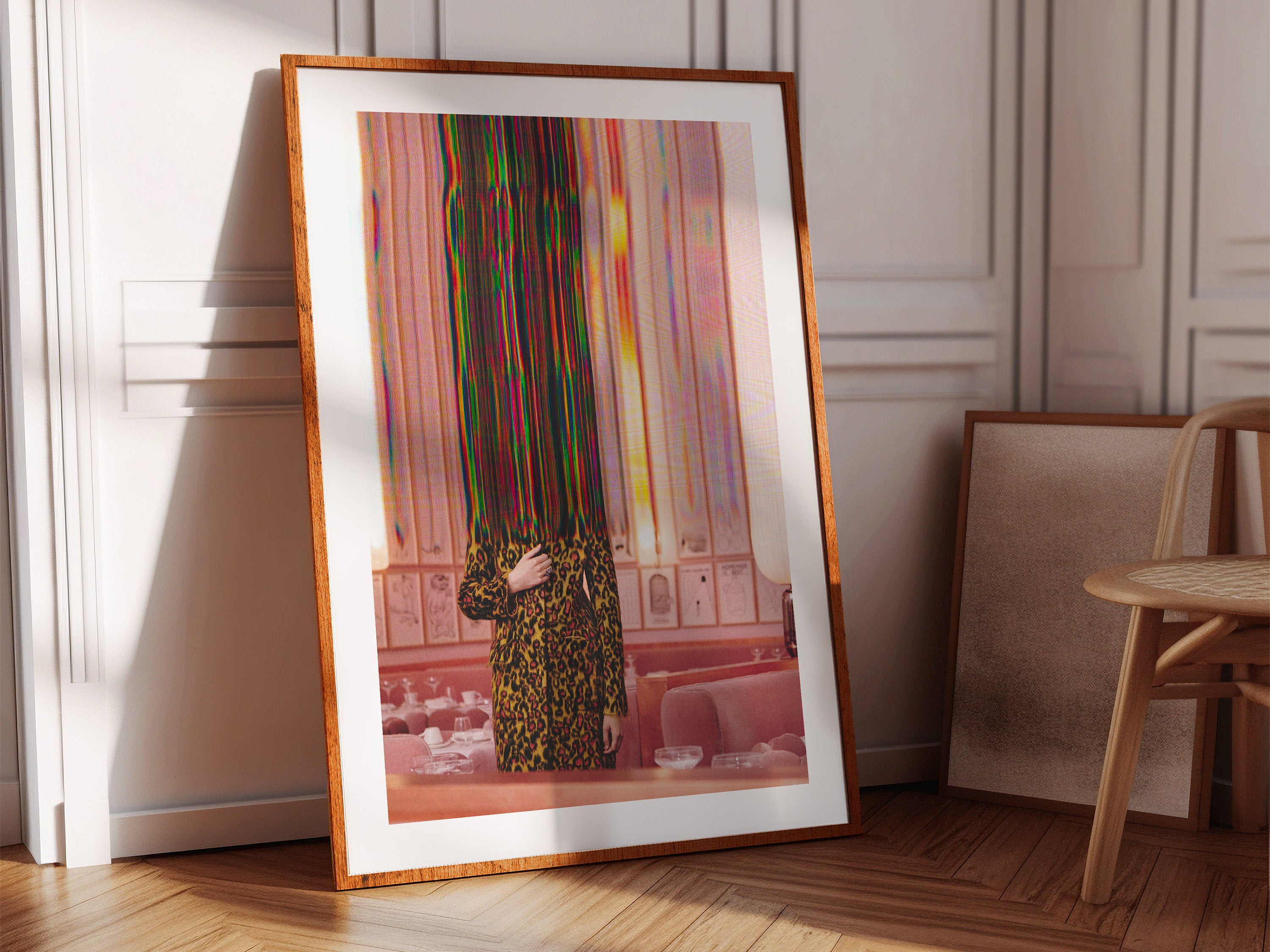 Surreal Altered Fashion Portrait Wall Art - Colorful Glitch Aesthetic for Contemporary Home Decor | Untitled (28) Giclée Print
