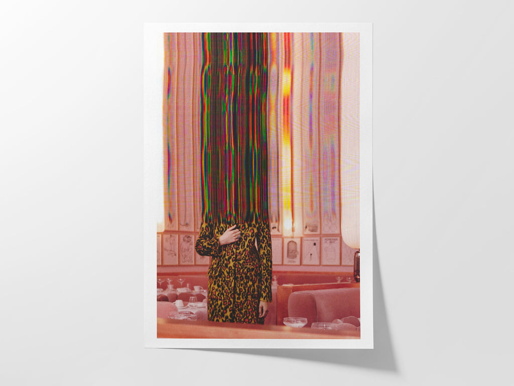Surreal Altered Fashion Portrait Wall Art - Colorful Glitch Aesthetic for Contemporary Home Decor | Untitled (28) Giclée Print