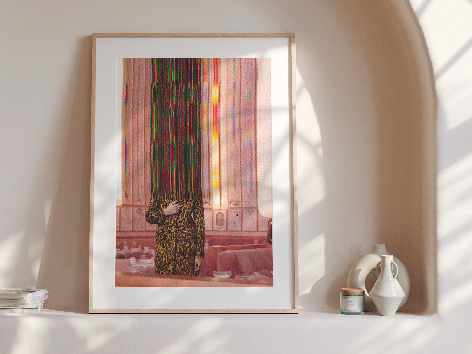 Surreal Altered Fashion Portrait Wall Art - Colorful Glitch Aesthetic for Contemporary Home Decor | Untitled (28) Giclée Print