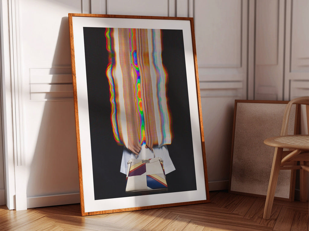 Surreal Altered Fashion Portrait with Colorful Glitch Effects - Unique Wall Art for Modern Home Decor | Untitled (29) Giclée Print