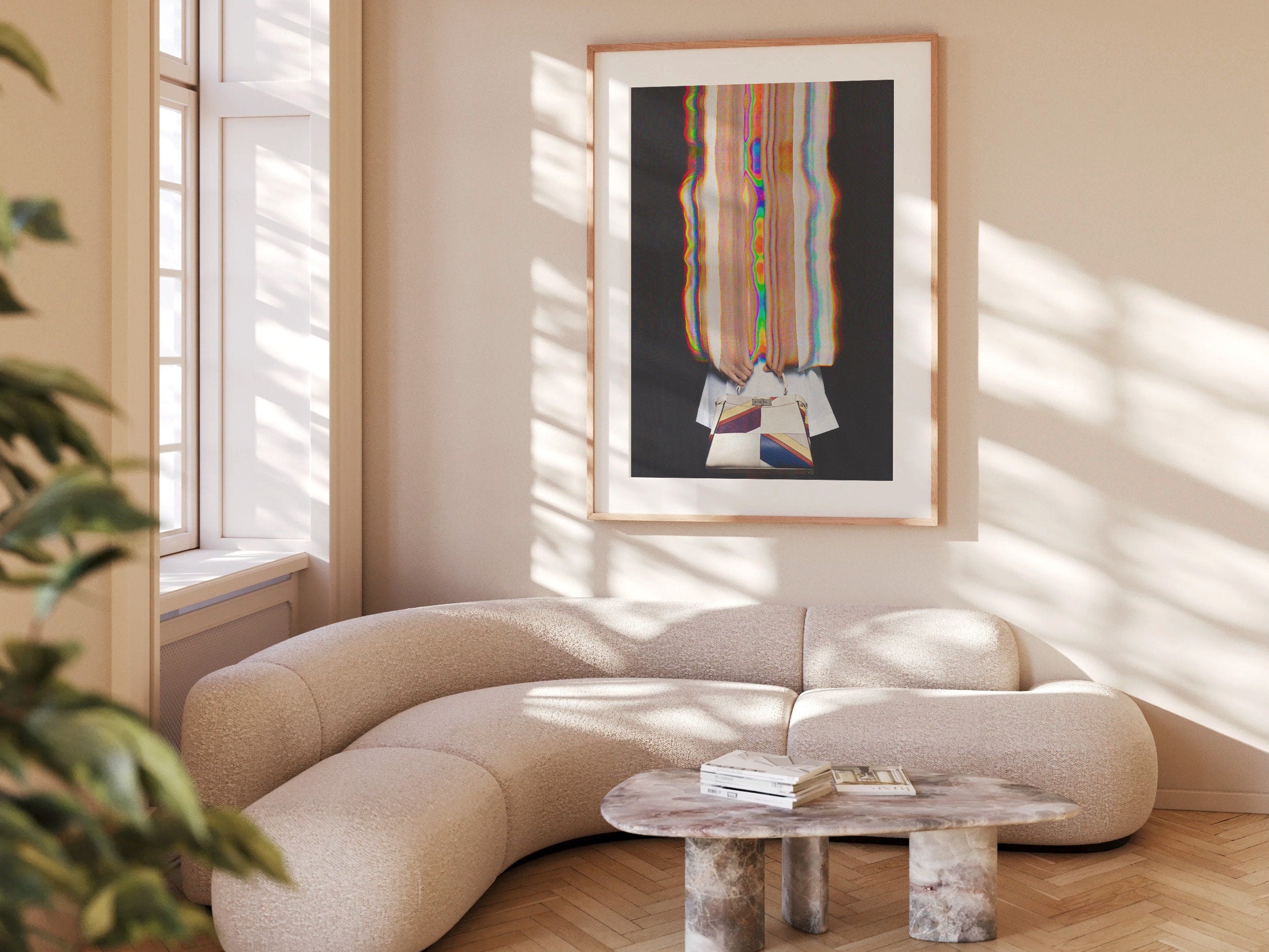 Surreal Altered Fashion Portrait with Colorful Glitch Effects - Unique Wall Art for Modern Home Decor | Untitled (29) Giclée Print