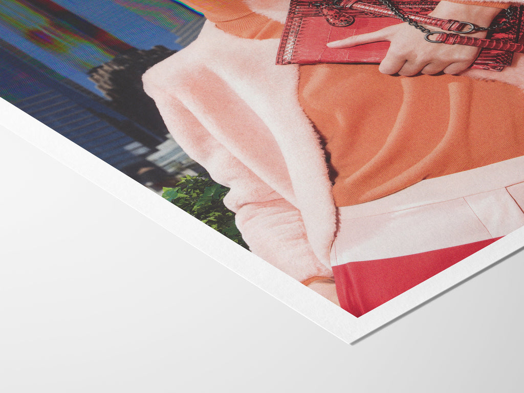 Surreal Fashion Portrait with Vibrant Colors - Altered Glitch Art for Contemporary Home Decor | Untitled (30) Giclée Print