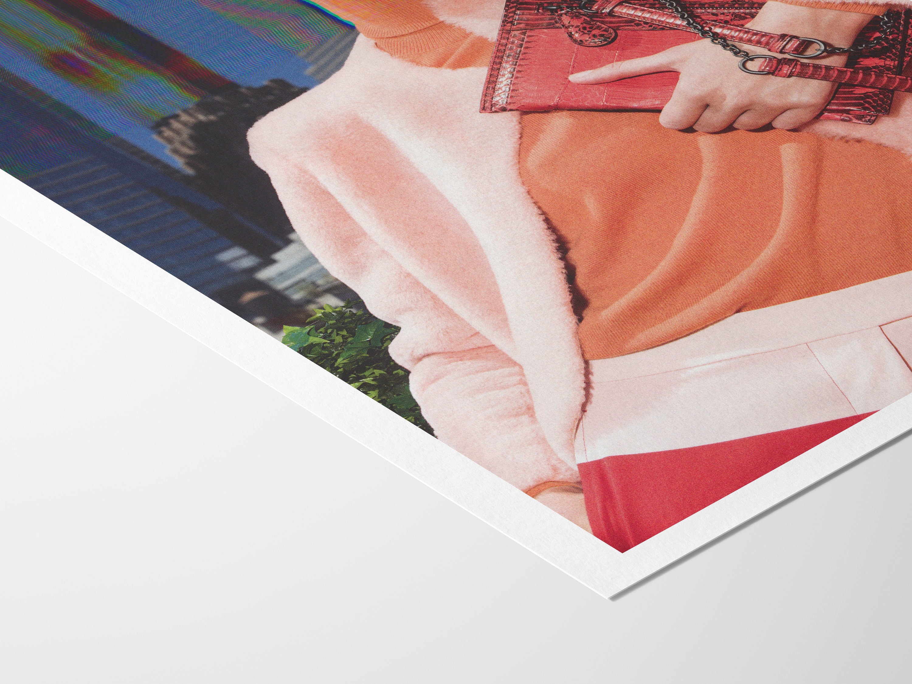 Surreal Fashion Portrait with Vibrant Colors - Altered Glitch Art for Contemporary Home Decor | Untitled (30) Giclée Print