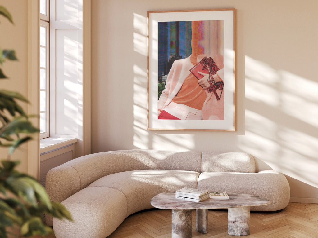 Surreal Fashion Portrait with Vibrant Colors - Altered Glitch Art for Contemporary Home Decor | Untitled (30) Giclée Print