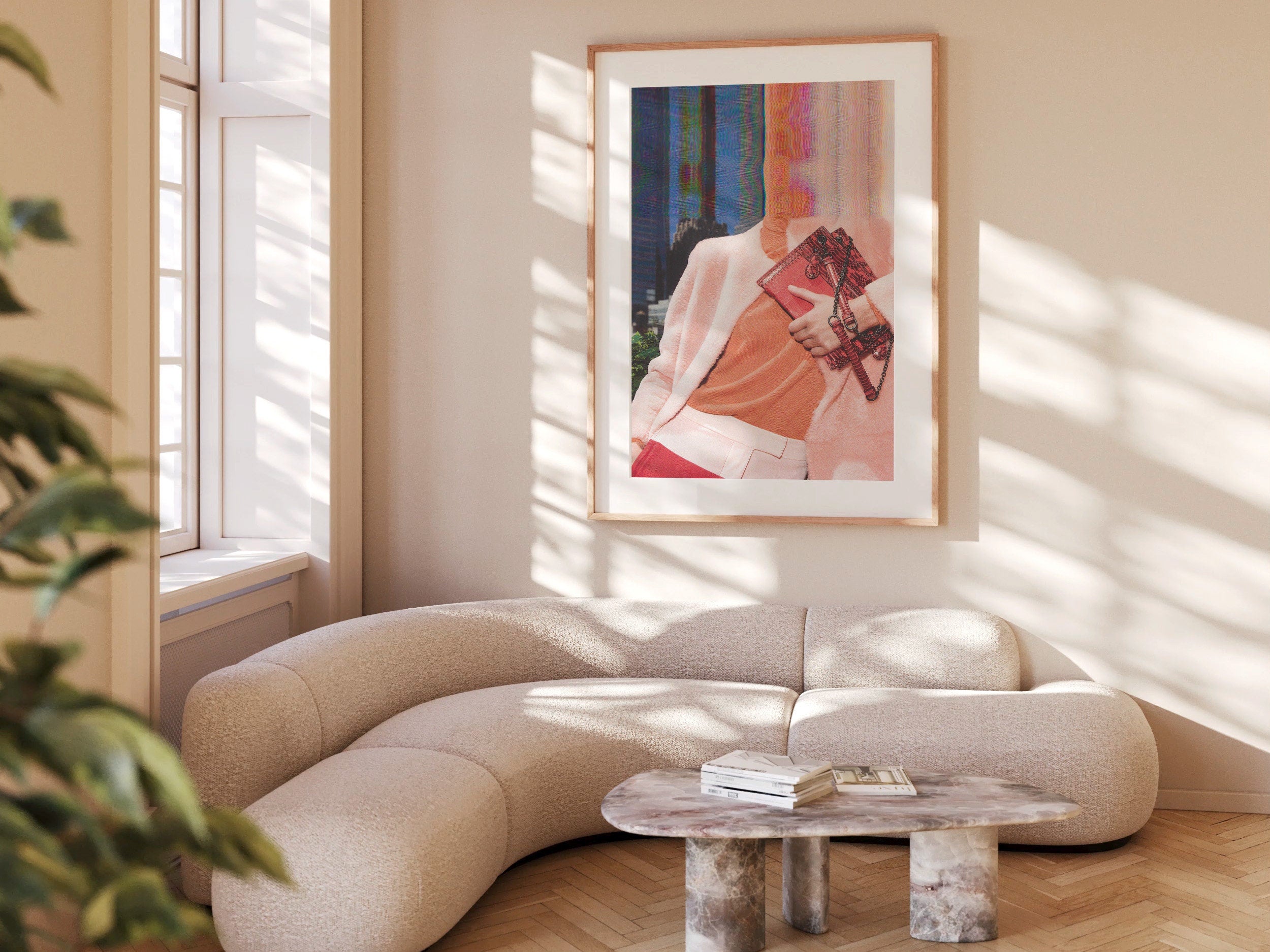 Surreal Fashion Portrait with Vibrant Colors - Altered Glitch Art for Contemporary Home Decor | Untitled (30) Giclée Print