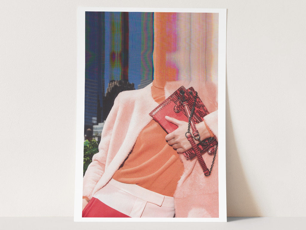 Surreal Fashion Portrait with Vibrant Colors - Altered Glitch Art for Contemporary Home Decor | Untitled (30) Giclée Print