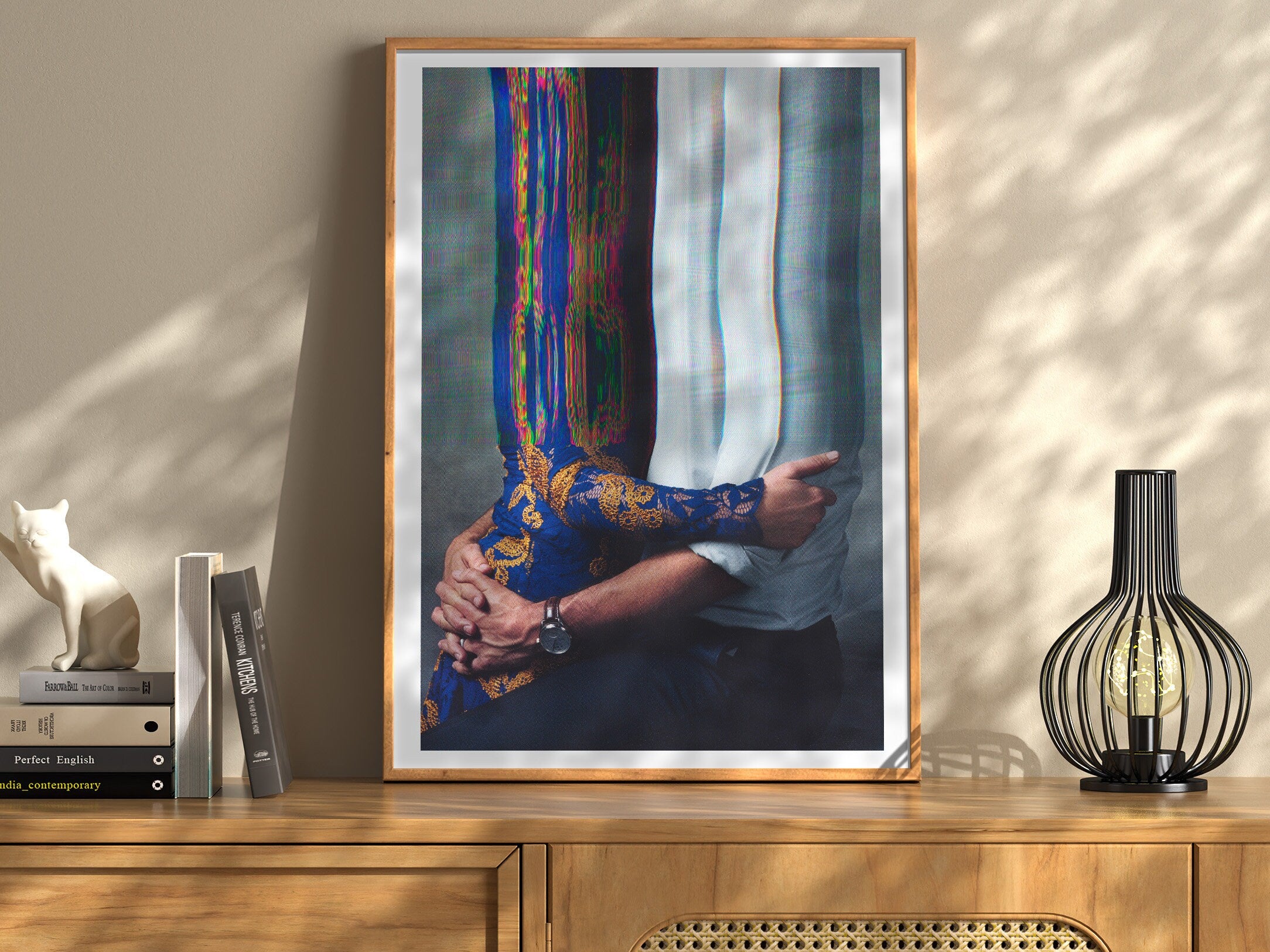 Surreal Altered Portrait of Embracing Figures - Unique Abstract Wall Art for Modern Home Decor | Untitled (34) Giclée Print