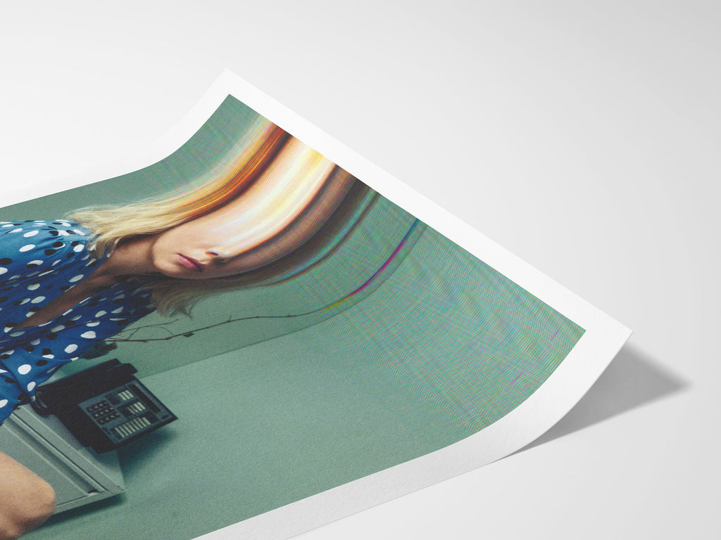 Blonde Woman in Blue Dress Altered Portrait Photo Wall Art - Unique Postmodern Feminine Decor for Office, Home | Untitled (42) Giclée Print