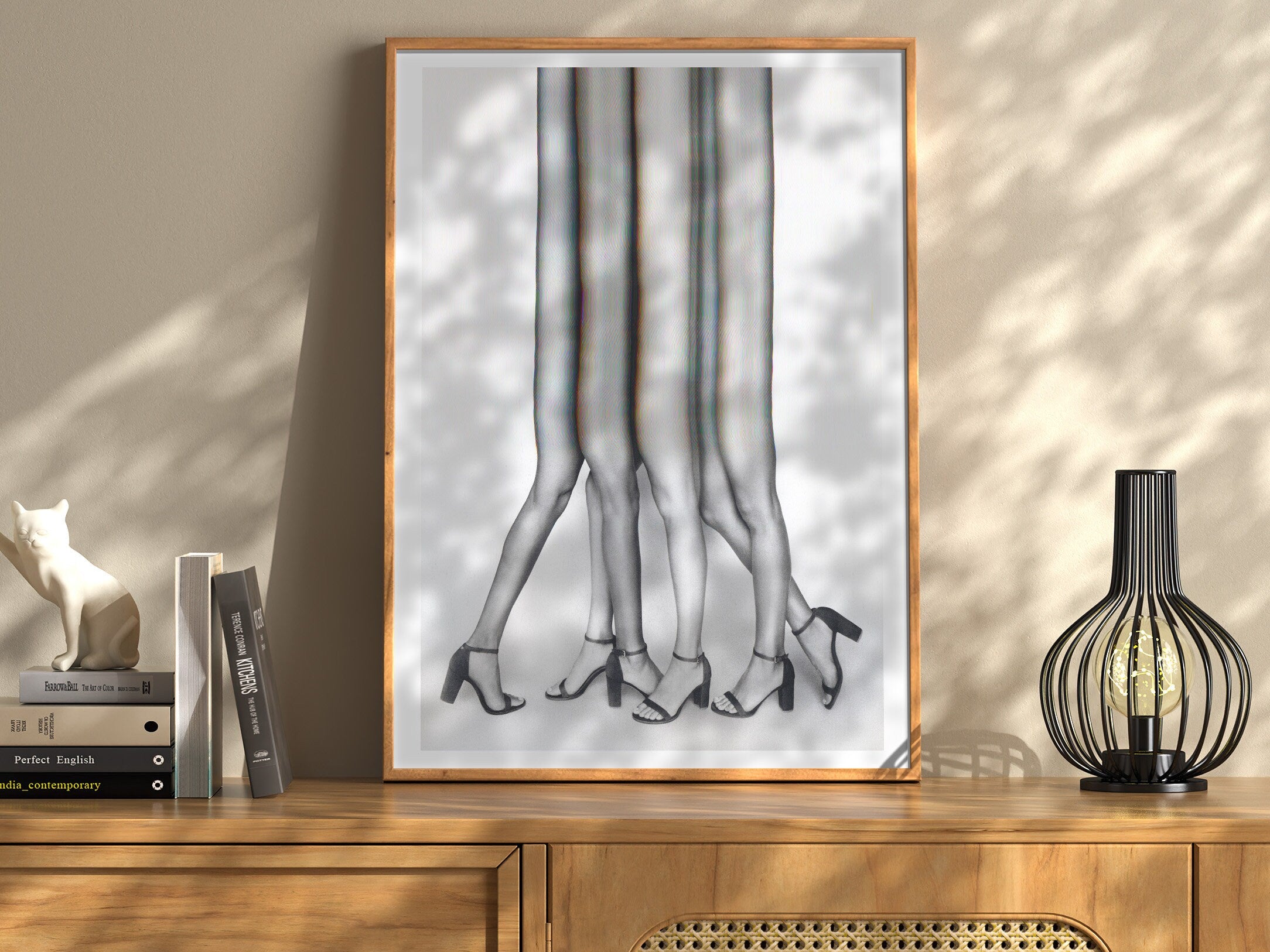 Surreal Black and White Altered Legs Art Print - Unique Feminine Glitch Decor for Home or Office | Untitled (54) Giclée Print