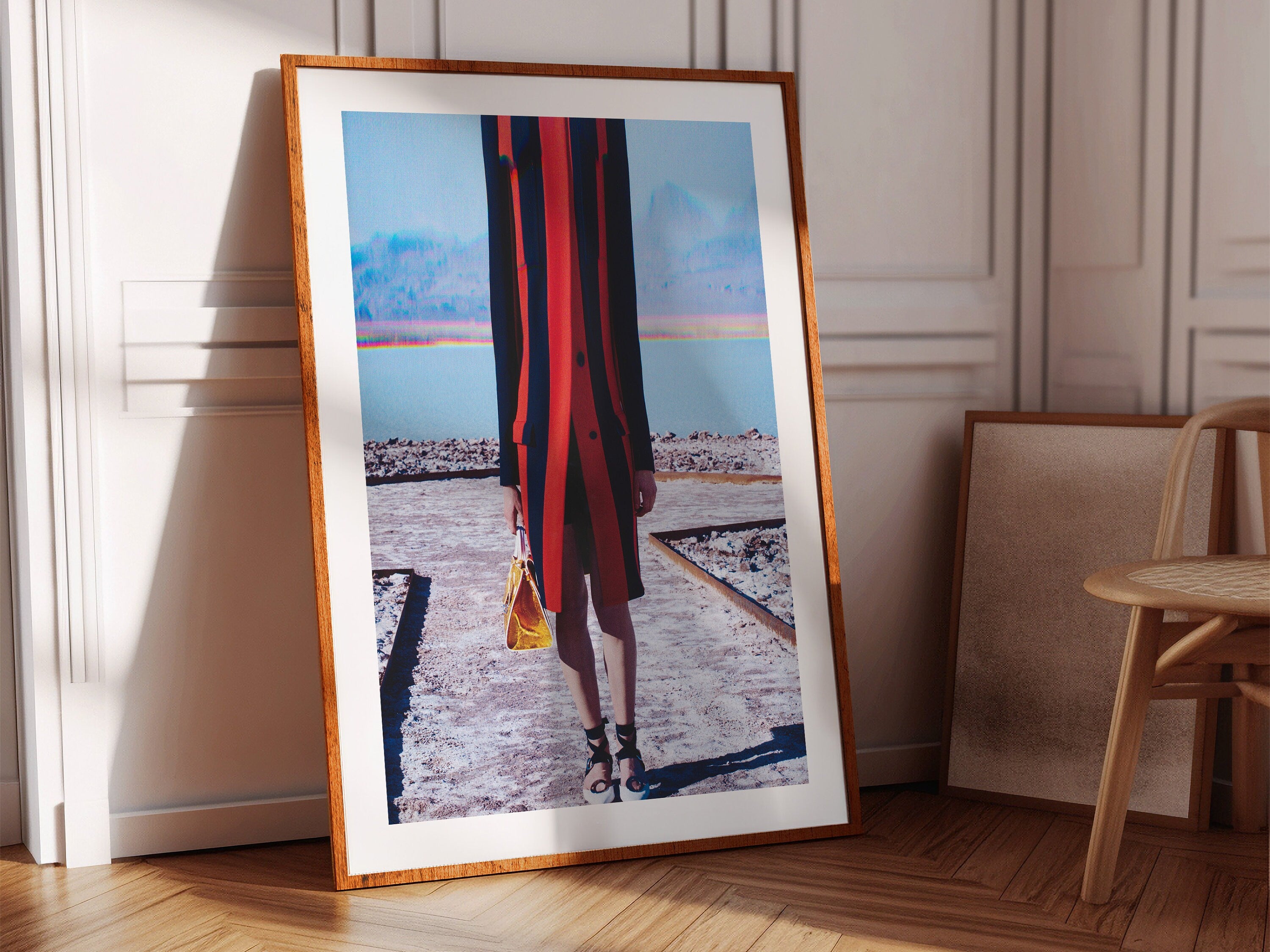 Surreal Fashion Portrait Art Print - Bold Colorful Style with an Abstract Landscape for Modern Home Decor | Untitled (55) Giclée Print