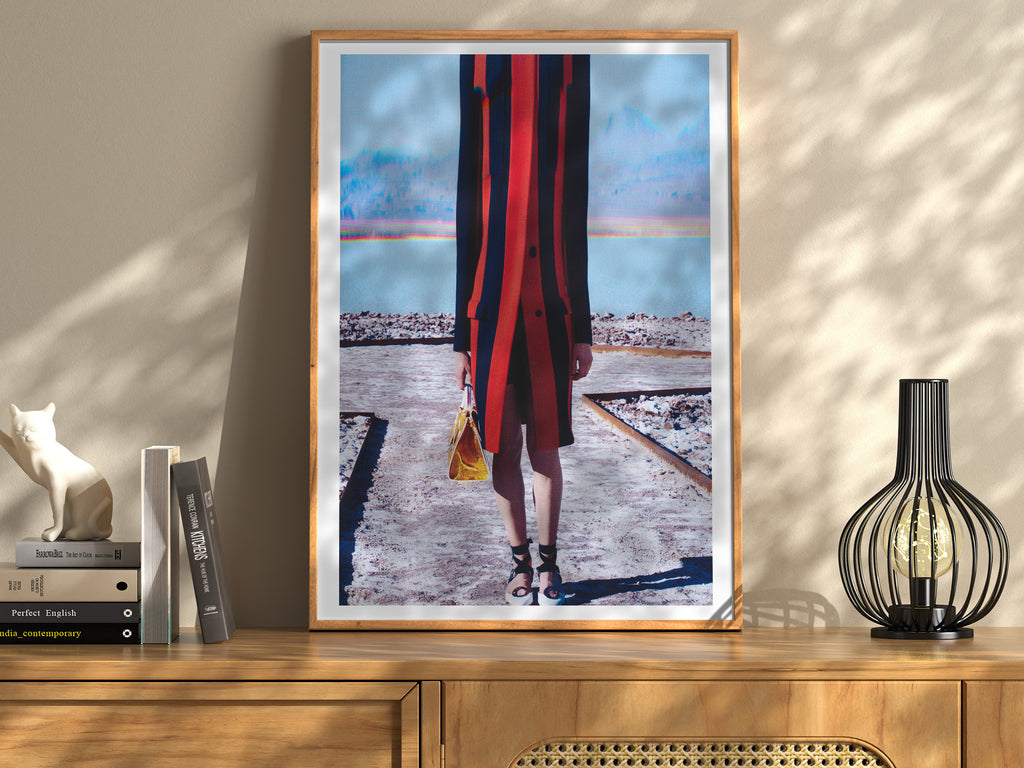 Surreal Fashion Portrait Art Print - Bold Colorful Style with an Abstract Landscape for Modern Home Decor | Untitled (55) Giclée Print