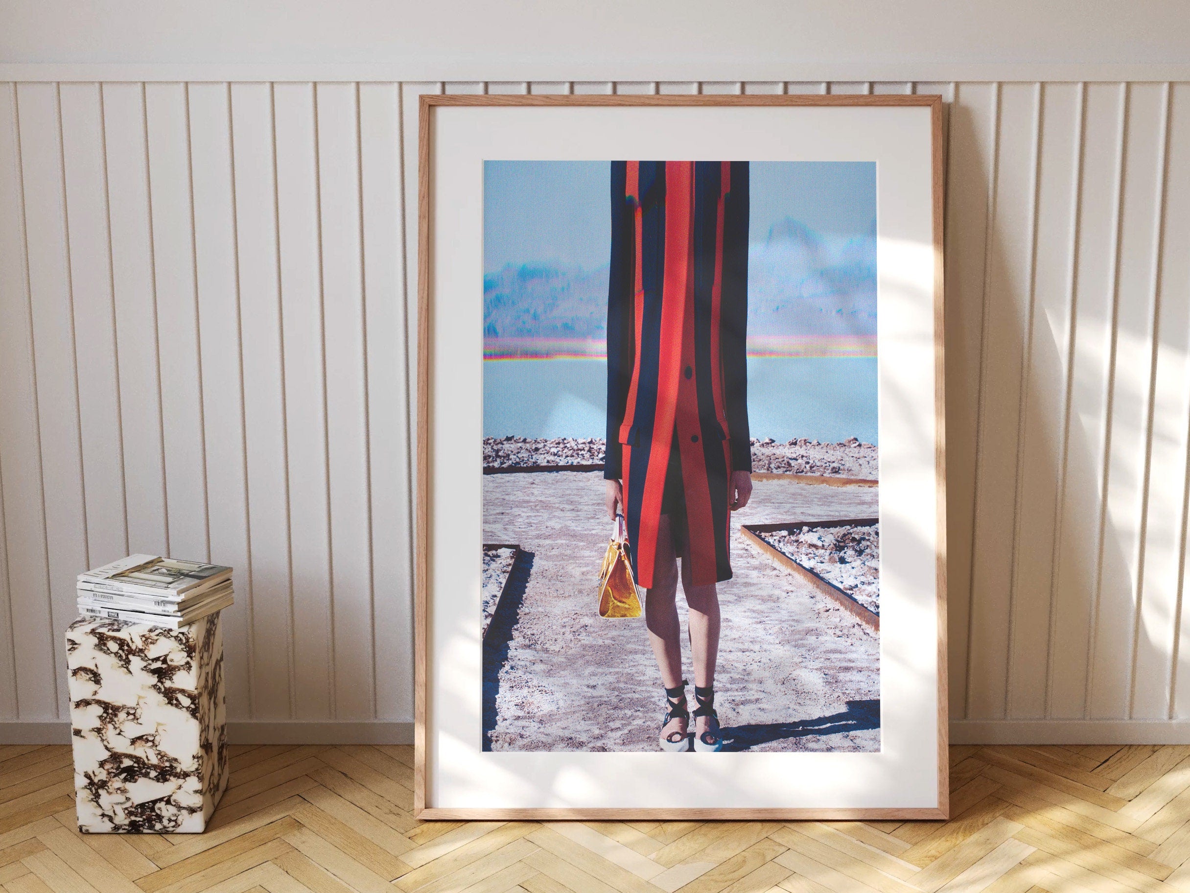 Surreal Fashion Portrait Art Print - Bold Colorful Style with an Abstract Landscape for Modern Home Decor | Untitled (55) Giclée Print