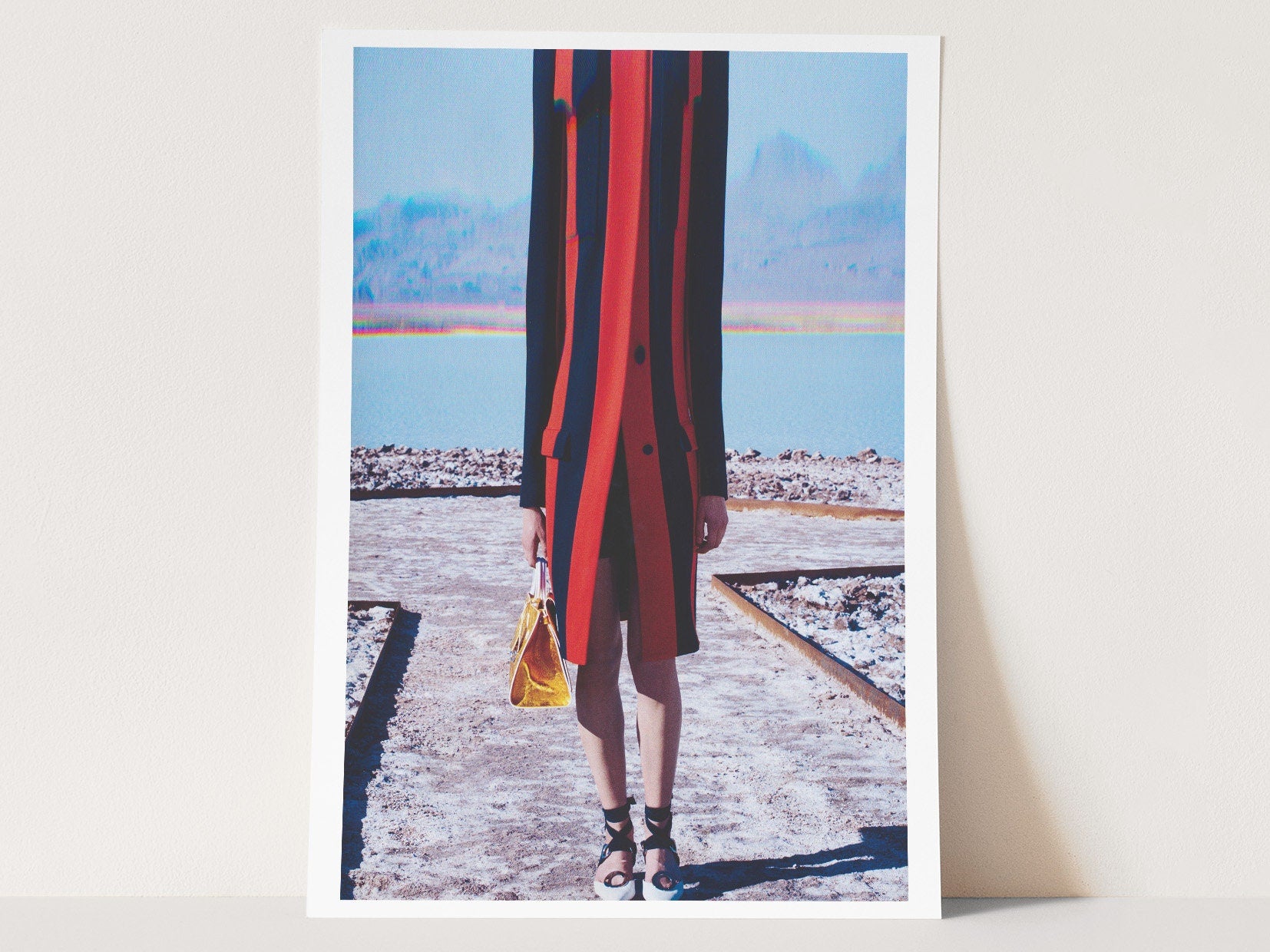 Surreal Fashion Portrait Art Print - Bold Colorful Style with an Abstract Landscape for Modern Home Decor | Untitled (55) Giclée Print