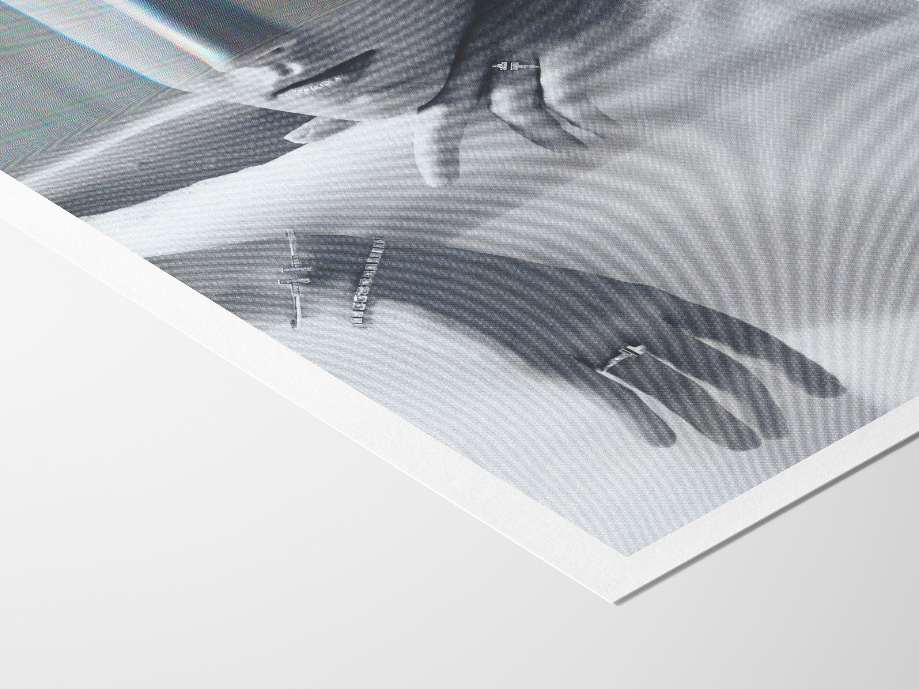 Surreal Black and White Altered Portrait Art Print - Elegant Minimalist Home Decor for Living Room, Office | Untitled (61) Giclée Print