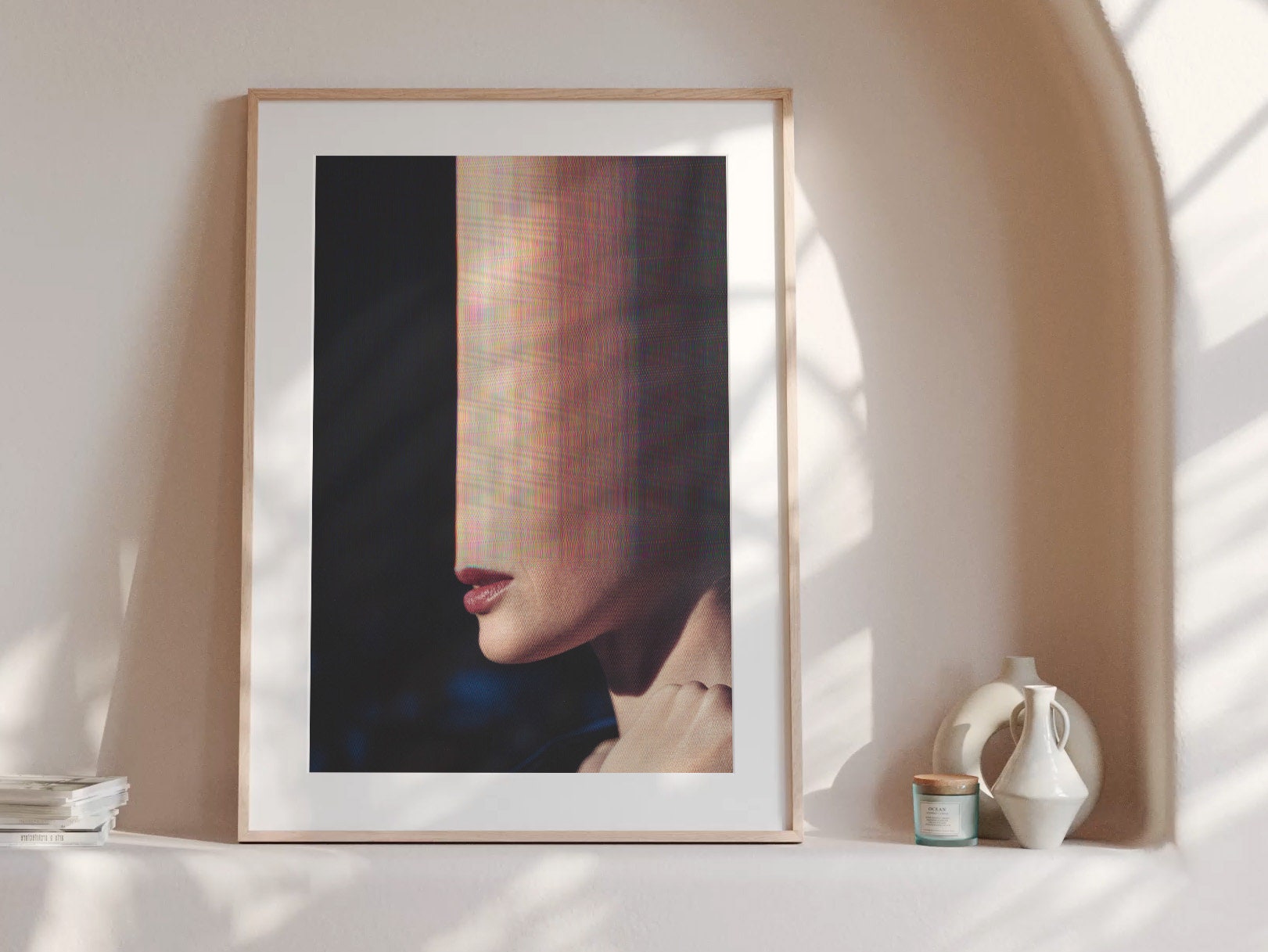 Surreal Altered Portrait Art Print - Abstract Glitch Aesthetic for Contemporary Home Decor | Untitled (63) Giclée Print