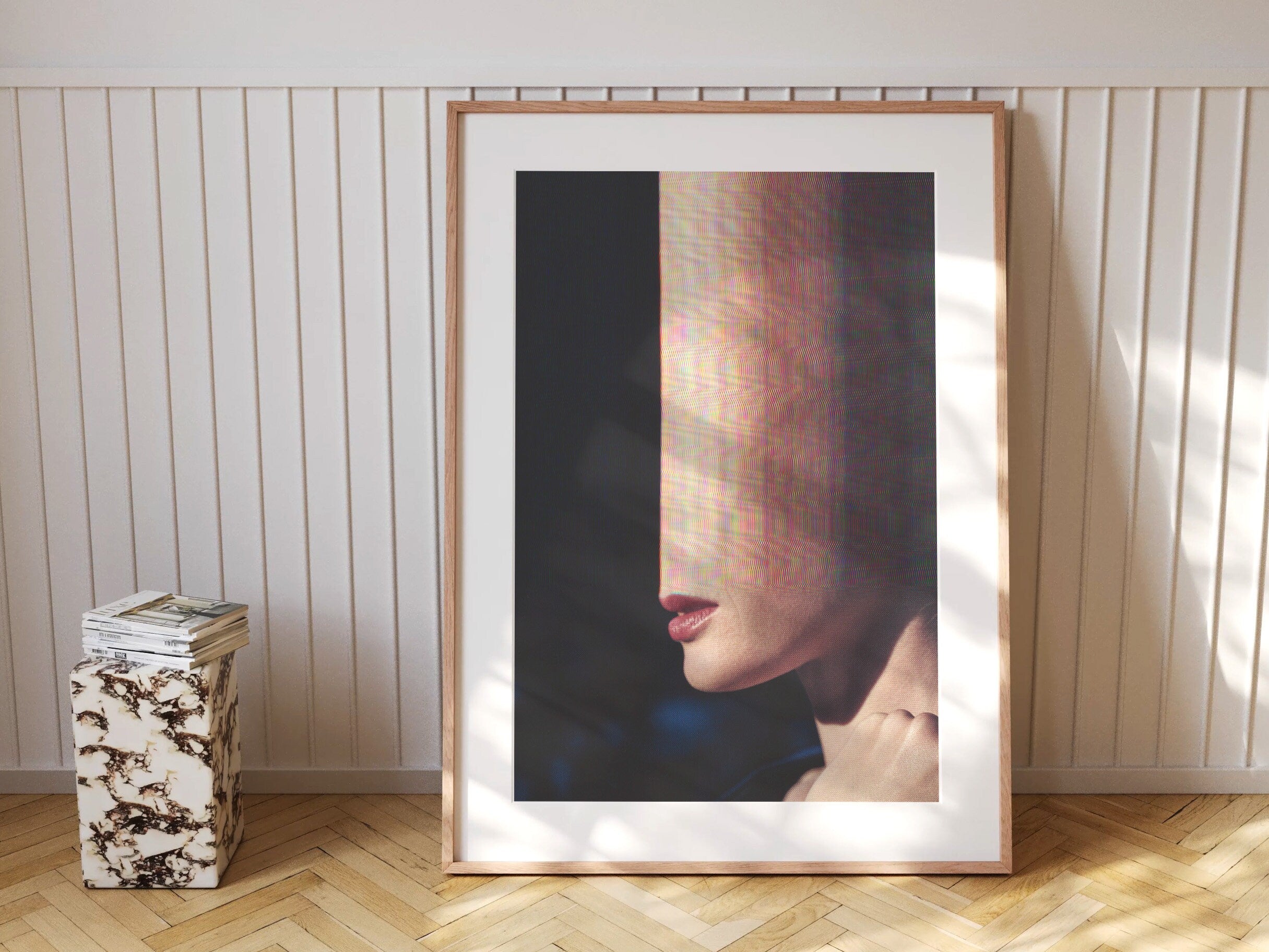 Surreal Altered Portrait Art Print - Abstract Glitch Aesthetic for Contemporary Home Decor | Untitled (63) Giclée Print
