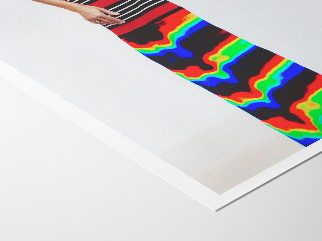 Trippy Altered Portrait Wall Art - Red and Black Glitch Photography Decor For Home, Office, Living, Dining Room | Untitled (65) Giclée Print