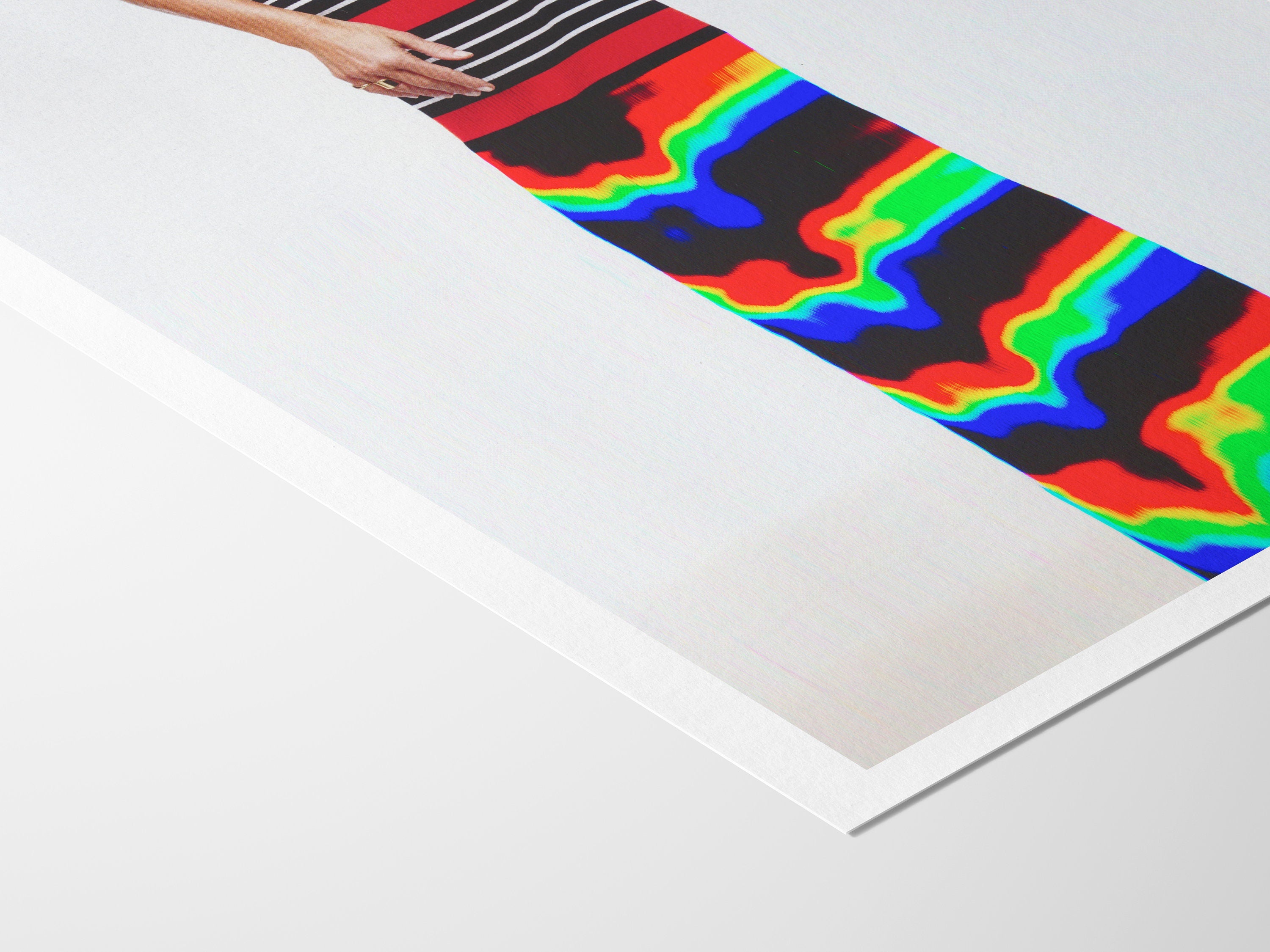 Trippy Altered Portrait Wall Art - Red and Black Glitch Photography Decor For Home, Office, Living, Dining Room | Untitled (65) Giclée Print