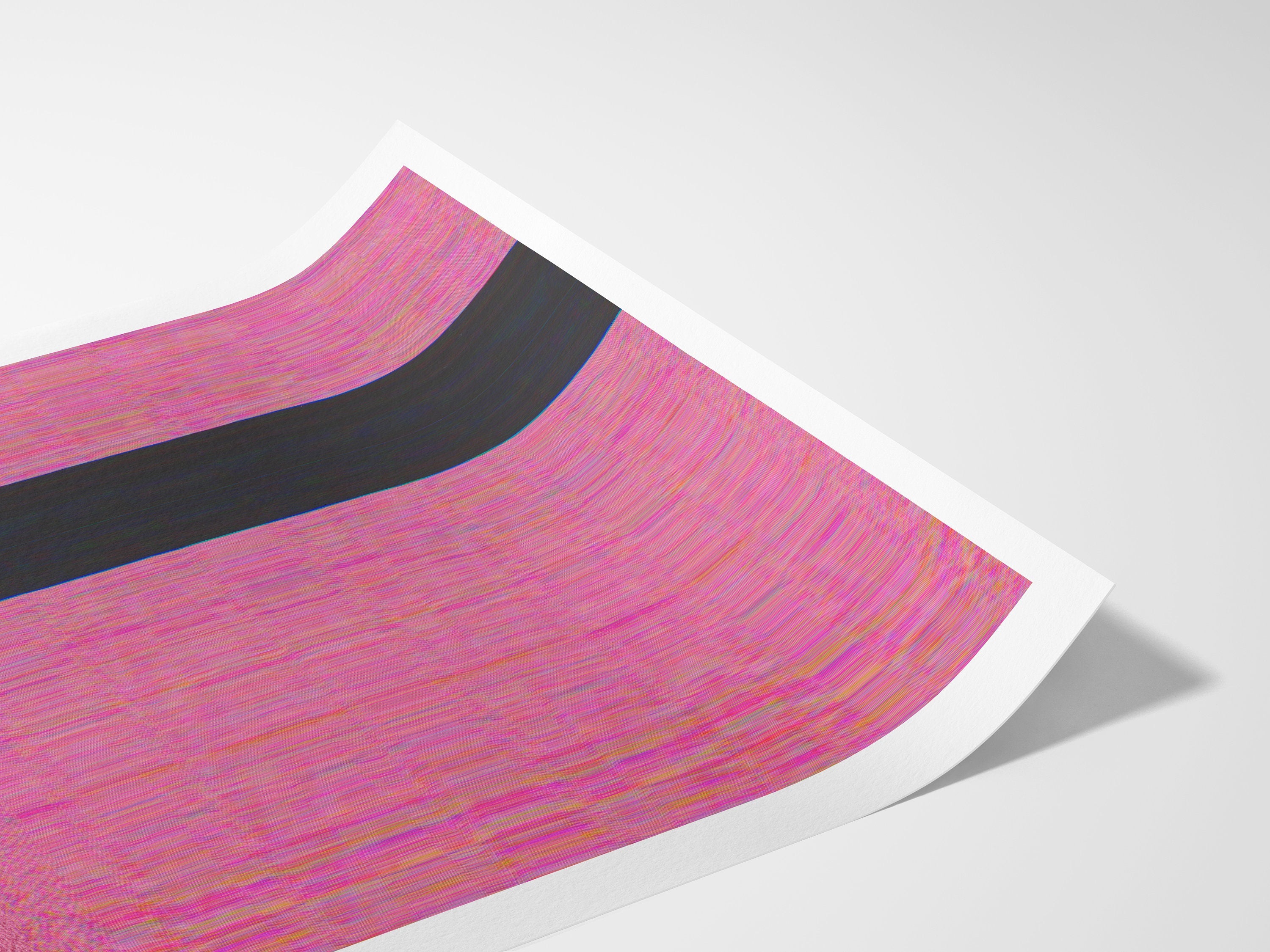 Surreal Altered Fashion Portrait Wall Art - Bold Pink Minimalist Decor for Home, Office, or Bedroom | Untitled (68) Giclée Print