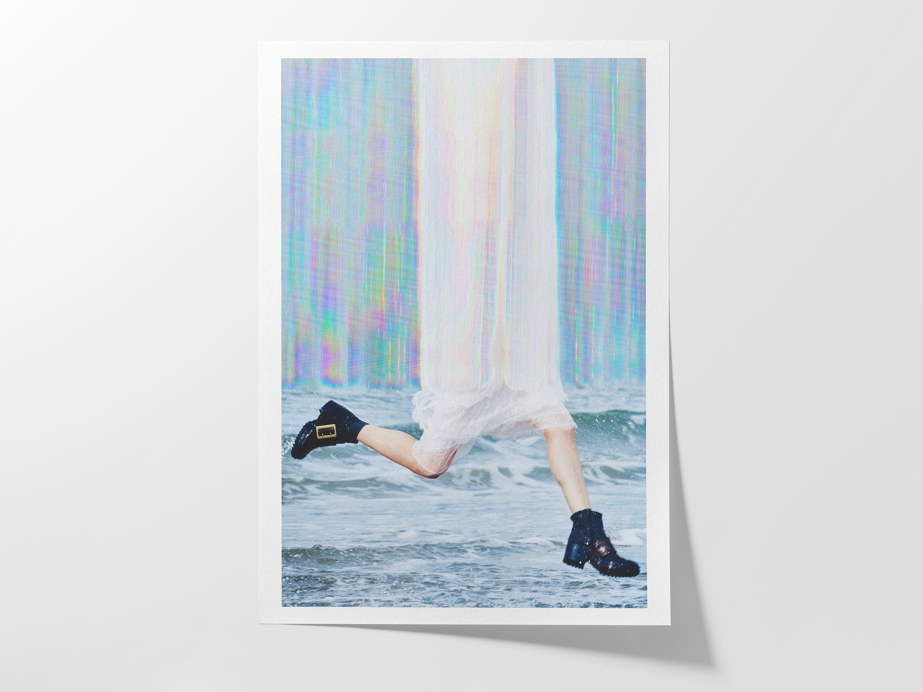 Ethereal Surrealist Fashion Photo Art - Dreamy Glitch Aesthetic Wall Decor for Home, Office, Living Space | Untitled (76) Giclée Print