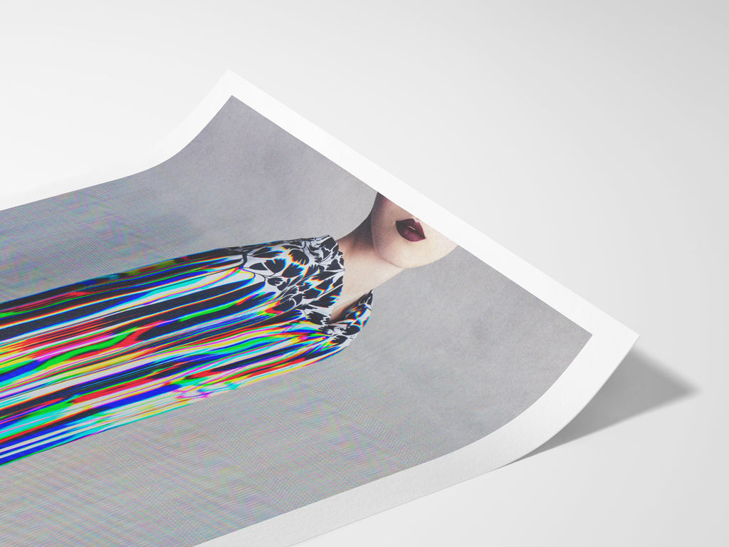 Trippy Altered Portrait Photo Rainbow Wall Art - Eclectic Fashion Decor for Home, Office, Living, Dining Room | Untitled (80) Giclée Print