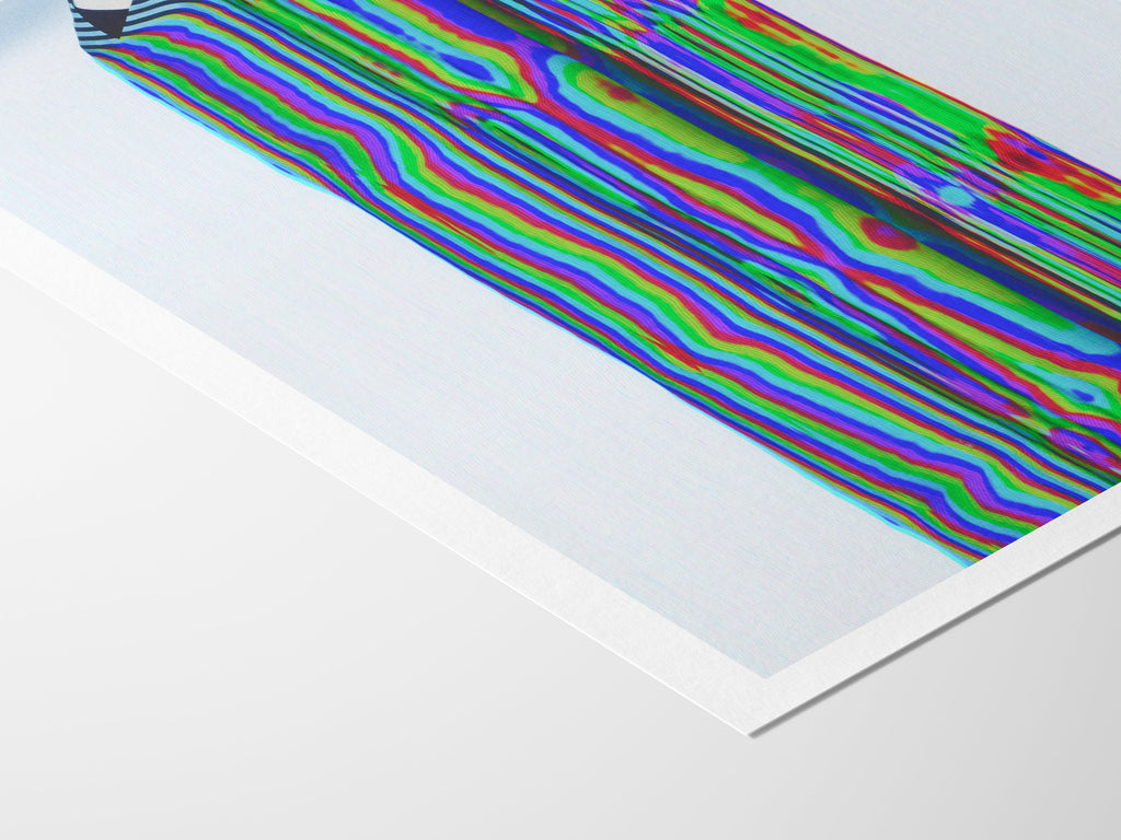 Psychedelic Striped Figure Art Print - Colorful Glitch Aesthetic for Modern Home Decor | Untitled (82) Giclée Print