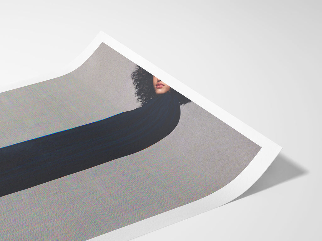 Ethereal Black Velvet Fashion Portrait - Surreal Minimalist Wall Art for Contemporary Home Decor | Untitled (85) Giclée Print