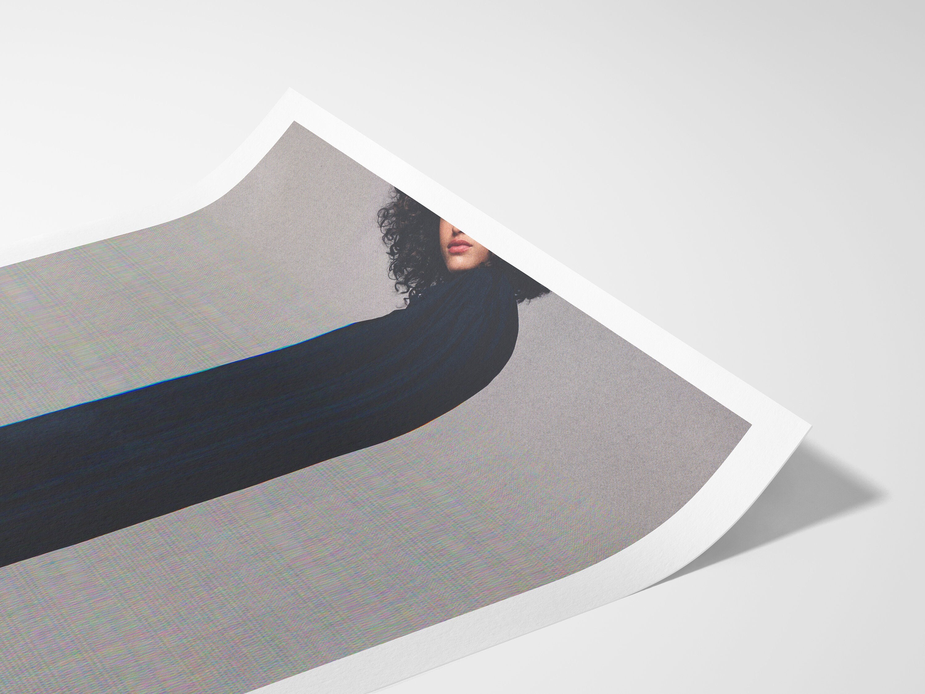 Ethereal Black Velvet Fashion Portrait - Surreal Minimalist Wall Art for Contemporary Home Decor | Untitled (85) Giclée Print