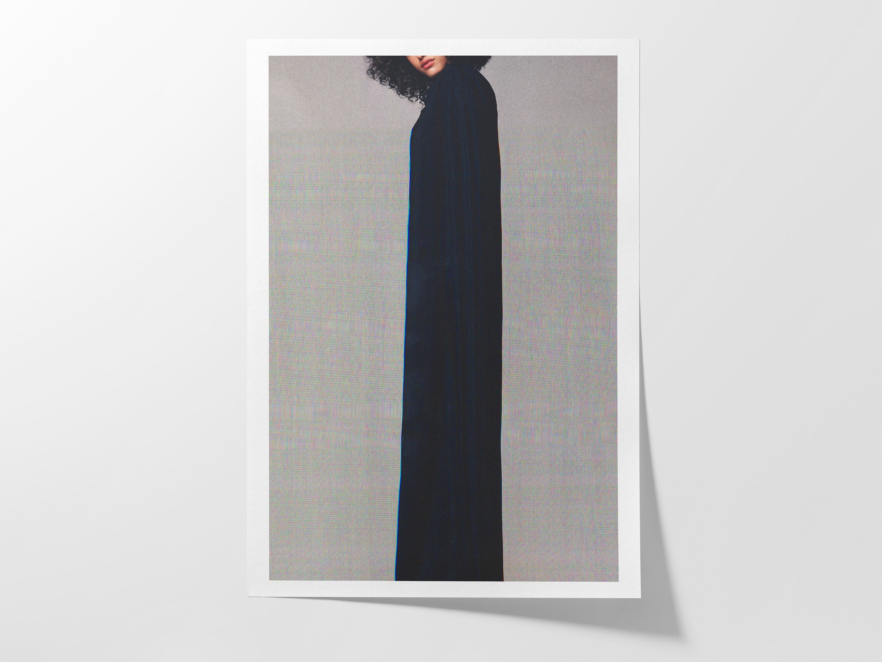 Ethereal Black Velvet Fashion Portrait - Surreal Minimalist Wall Art for Contemporary Home Decor | Untitled (85) Giclée Print