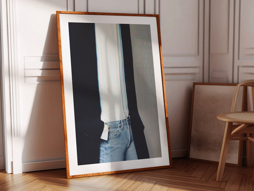 Woman in Blue Jeans Altered Photo Portrait Wall Art - Psychedelic Digital Wall Art for Home Decor | Untitled (86) Giclée Print