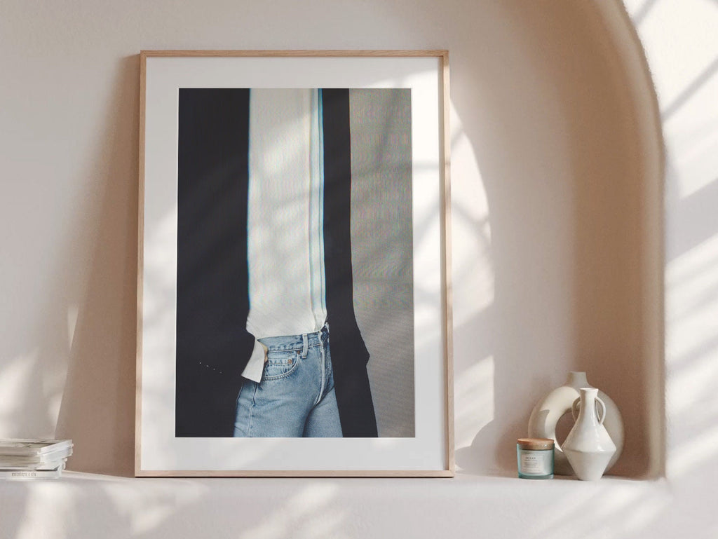 Woman in Blue Jeans Altered Photo Portrait Wall Art - Psychedelic Digital Wall Art for Home Decor | Untitled (86) Giclée Print