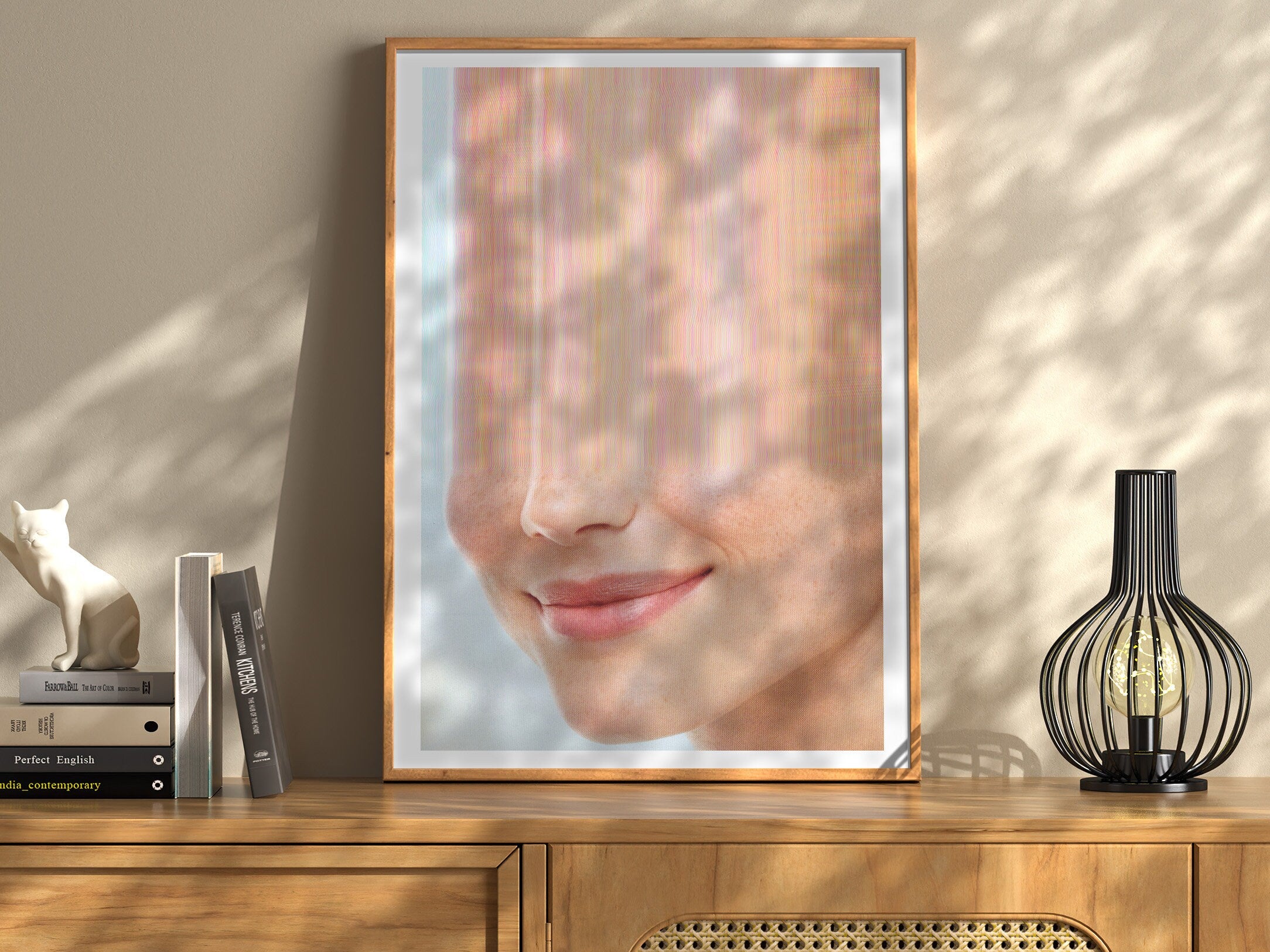 Smiling Woman Altered Portrait Photo - Cute Contemporary Wall Art for Home, Office, Living Room, Bedroom | Untitled (87) Giclée Print