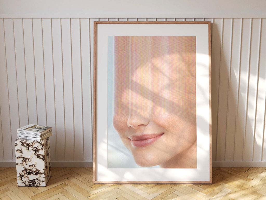 Smiling Woman Altered Portrait Photo - Cute Contemporary Wall Art for Home, Office, Living Room, Bedroom | Untitled (87) Giclée Print