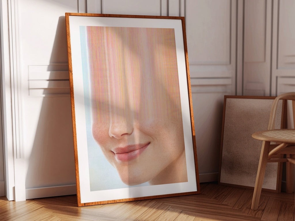 Smiling Woman Altered Portrait Photo - Cute Contemporary Wall Art for Home, Office, Living Room, Bedroom | Untitled (87) Giclée Print