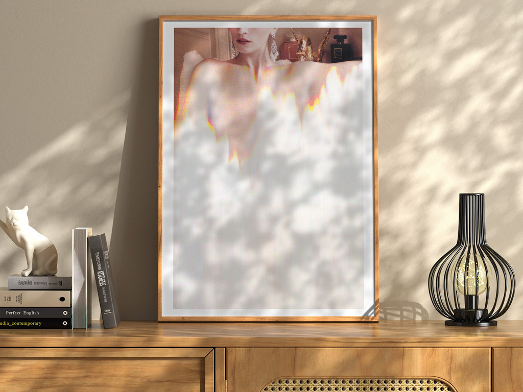 Surreal Woman in Bathtub Altered Portrait Photo Wall Art - Eclectic Bohemian Wall Decor for Bathroom, Bedroom | Untitled (88) Giclée Print