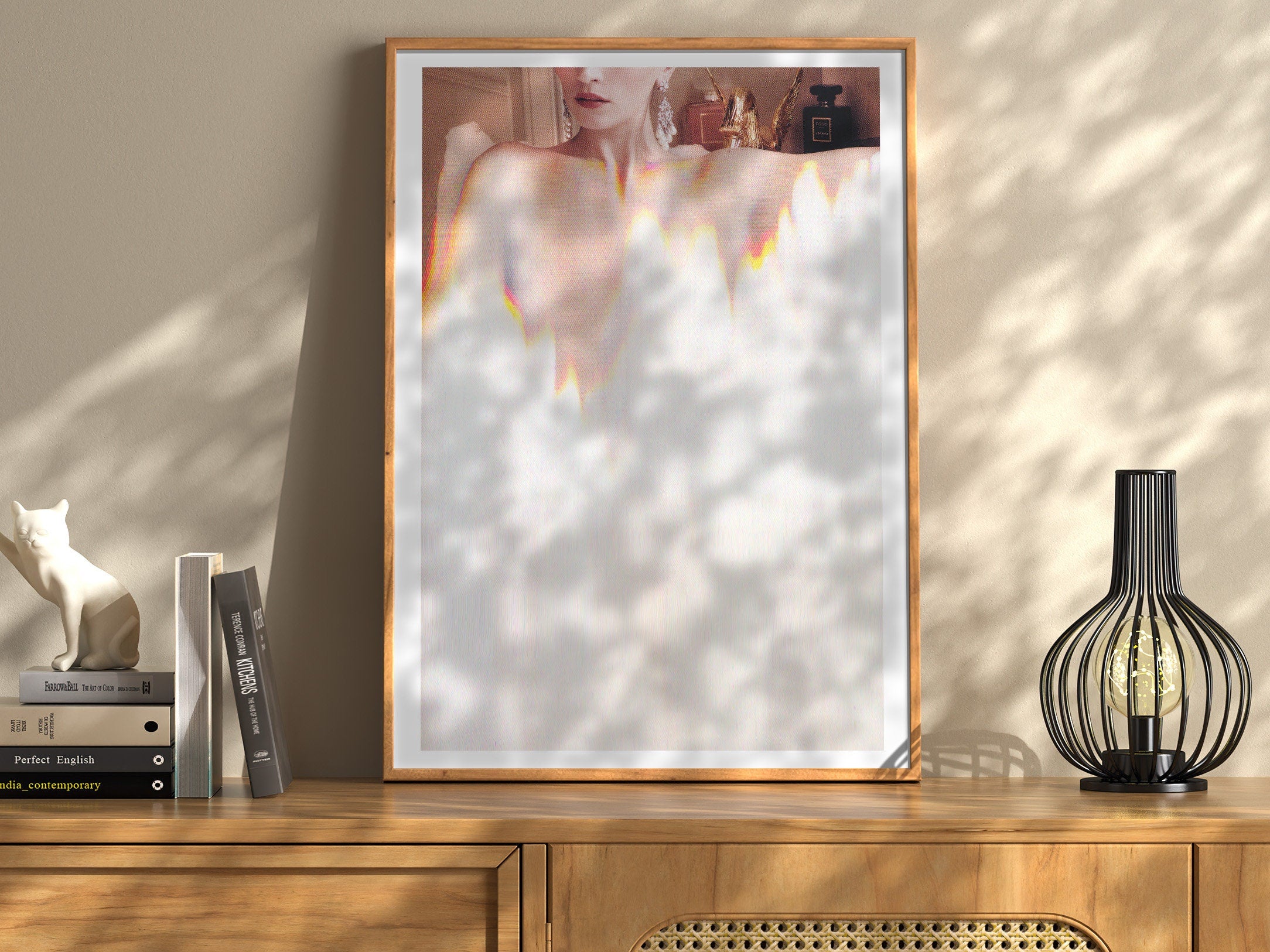 Surreal Woman in Bathtub Altered Portrait Photo Wall Art - Eclectic Bohemian Wall Decor for Bathroom, Bedroom | Untitled (88) Giclée Print