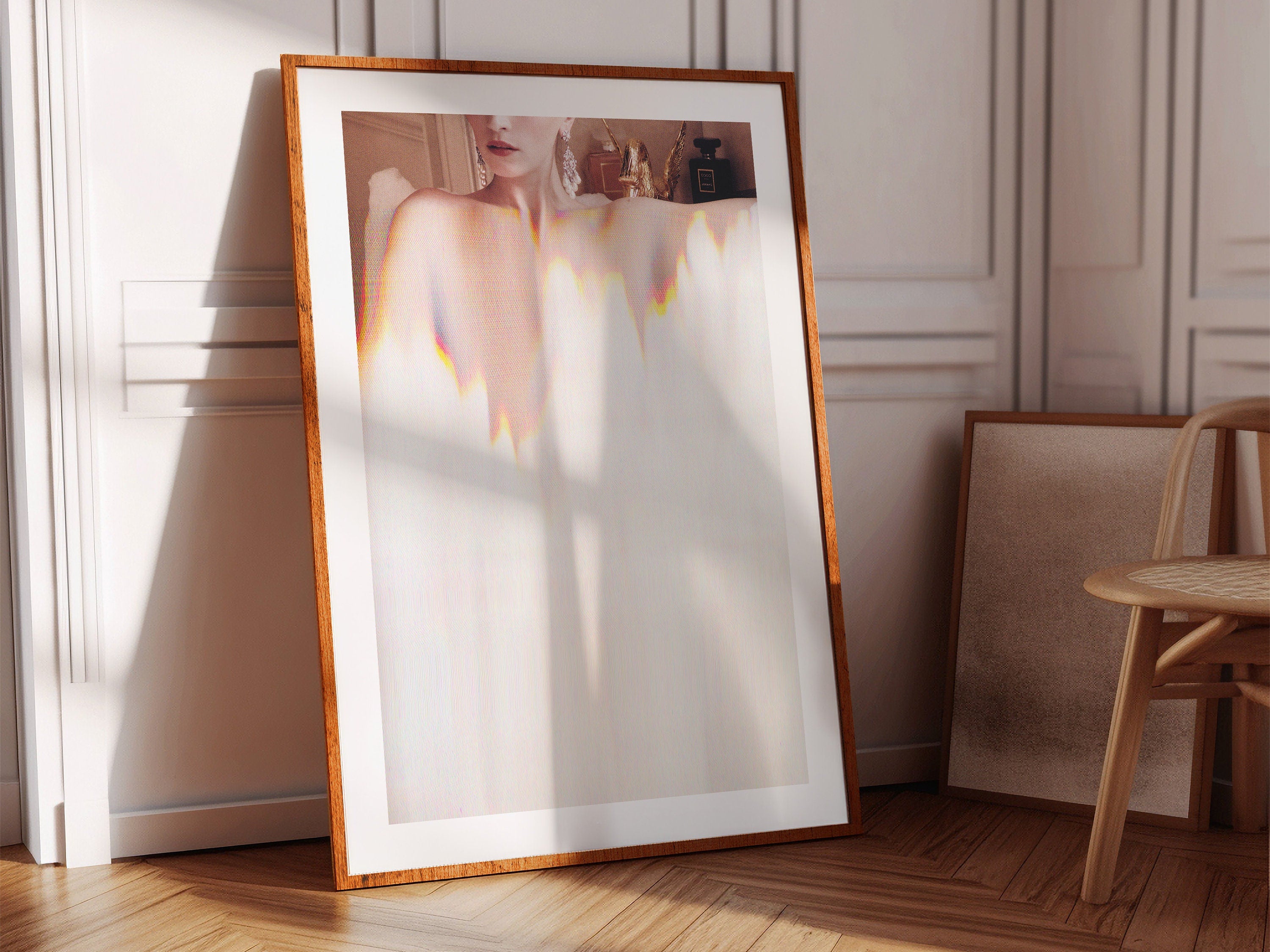 Surreal Woman in Bathtub Altered Portrait Photo Wall Art - Eclectic Bohemian Wall Decor for Bathroom, Bedroom | Untitled (88) Giclée Print